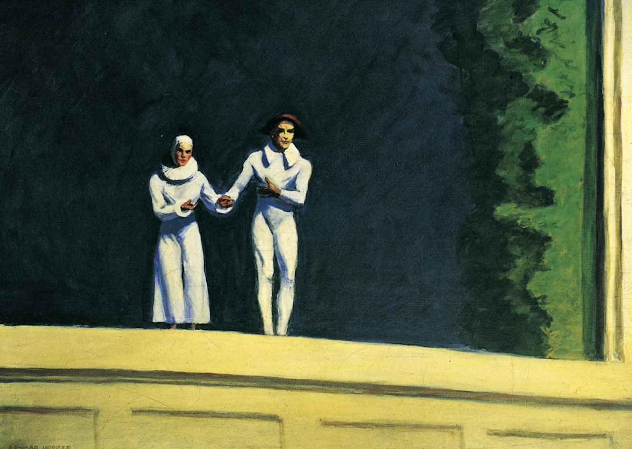 Two Comedians by Edward Hopper - 1966 private collection