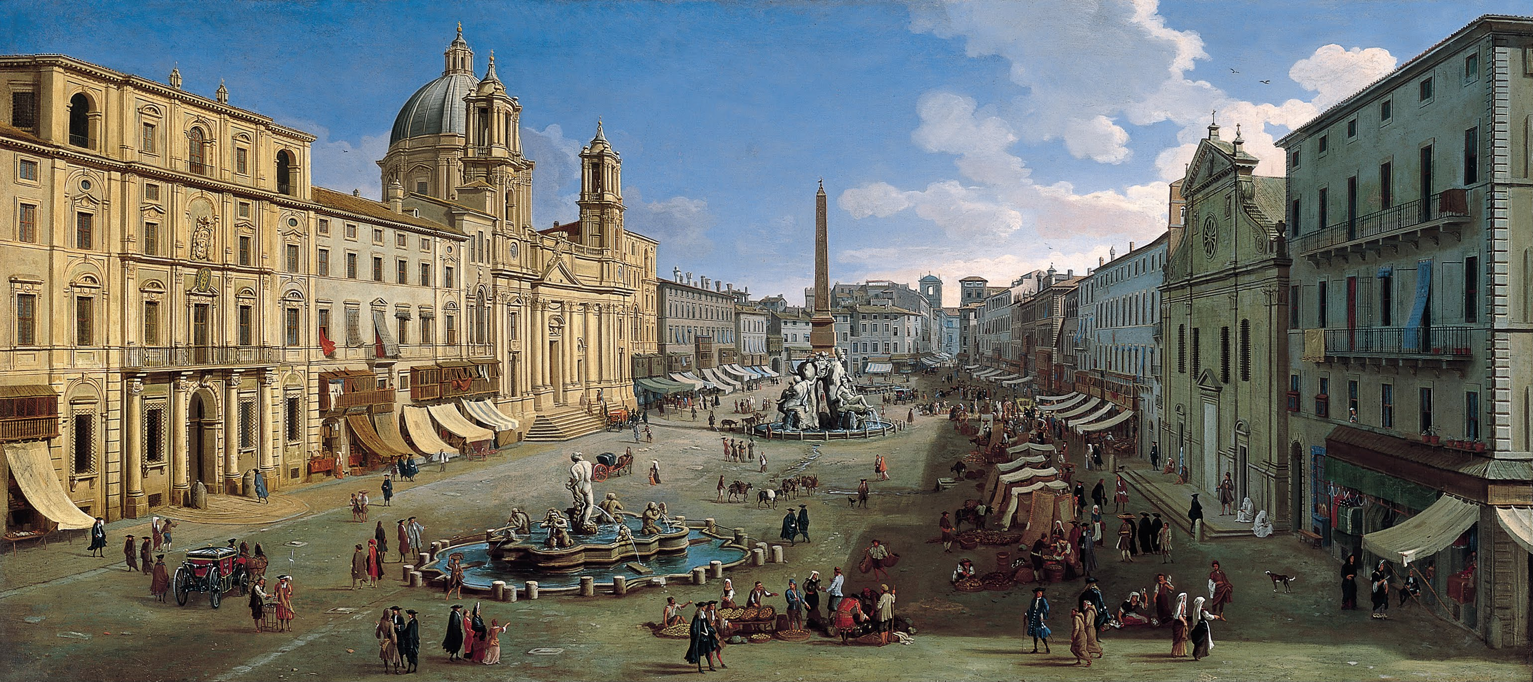 Вид площадь Навона в Риме by Гаспар ван Виттель - 1699 - 216 x 96.5 см 