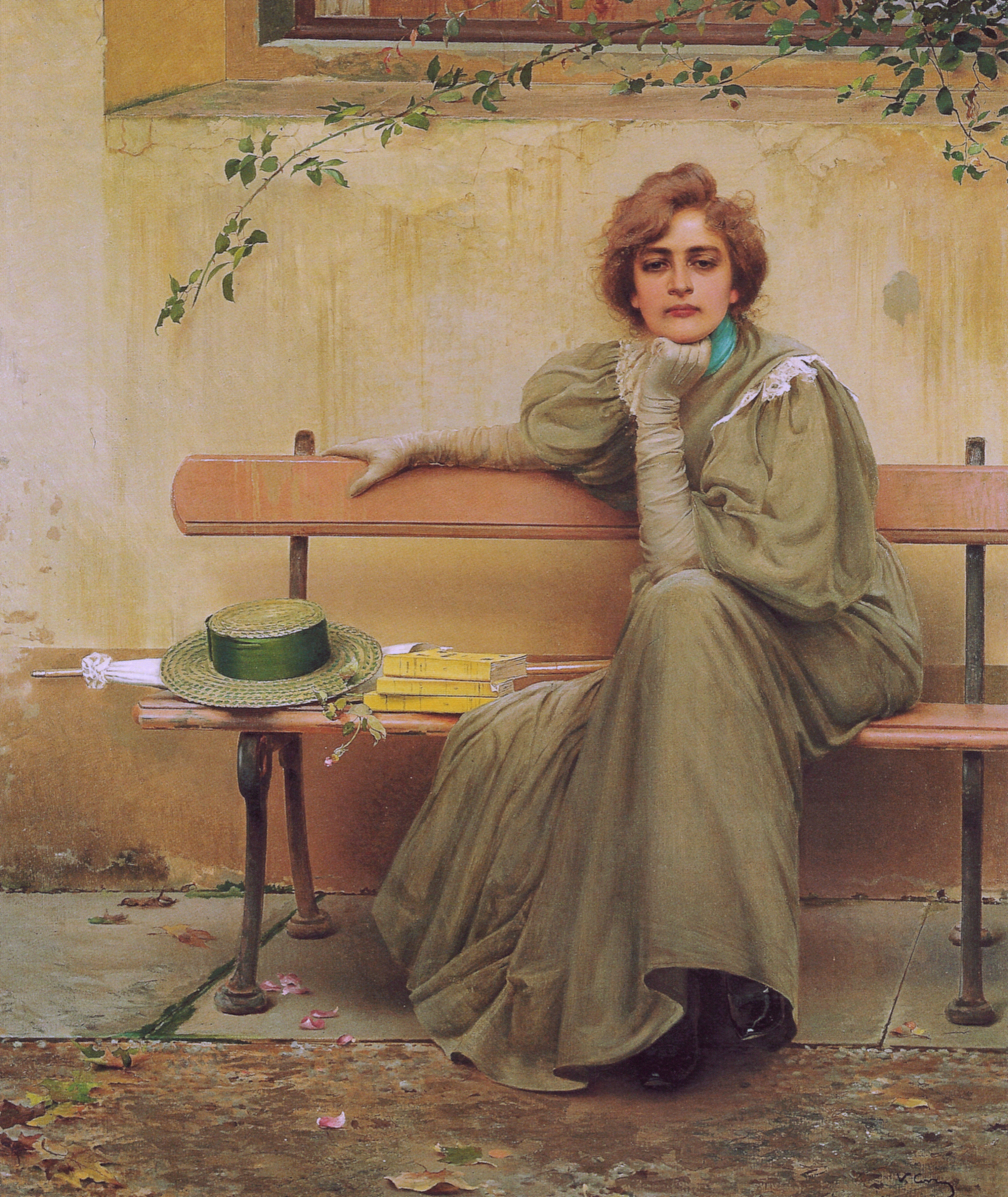 Dromen by Vittorio Matteo Corcos - 1896 - 160 × 135 cm 