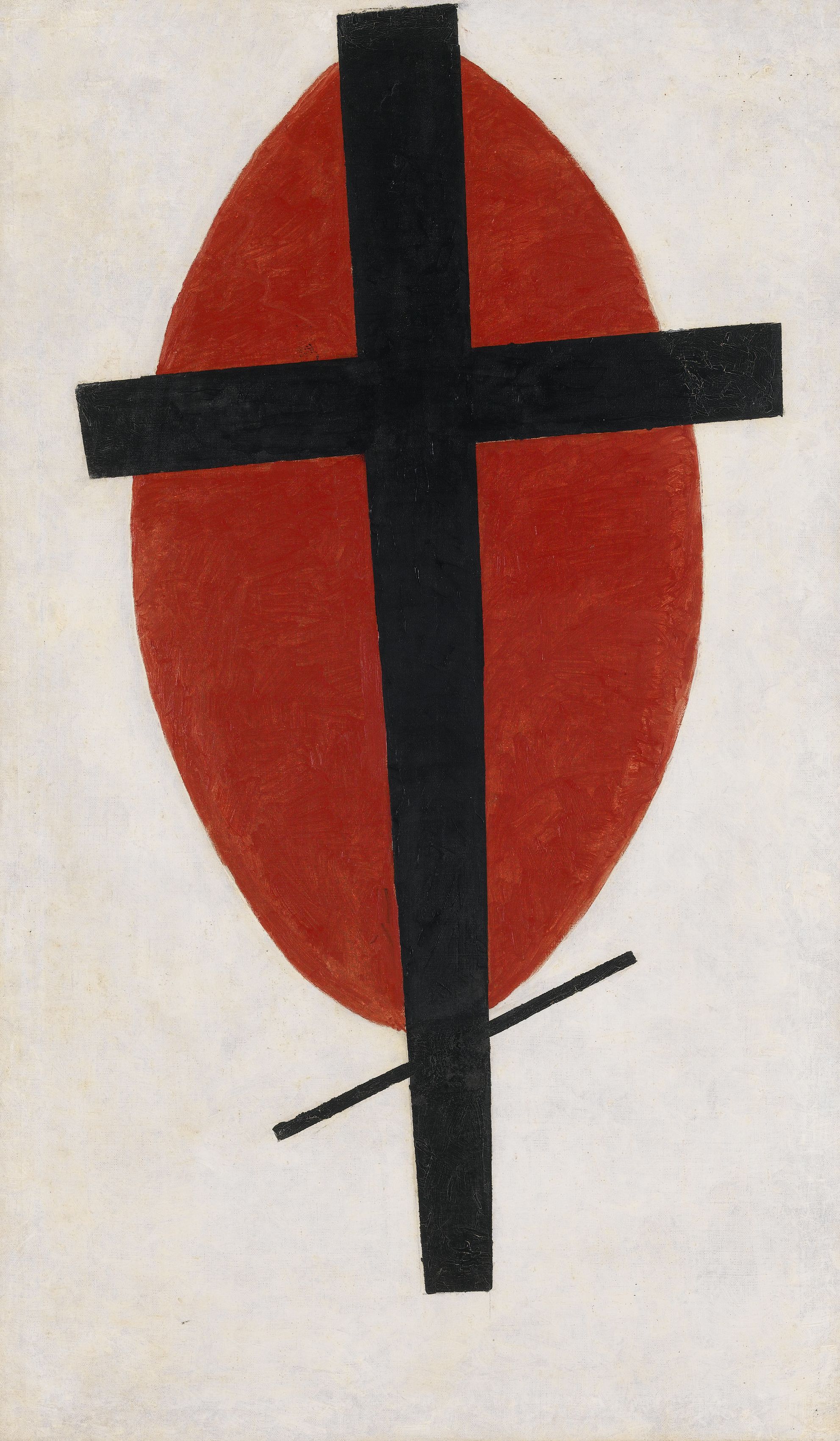 神秘的至上主义 (红色椭圆上的黑色十字架) by 卡济米尔· 马列维奇 - 1920-22 