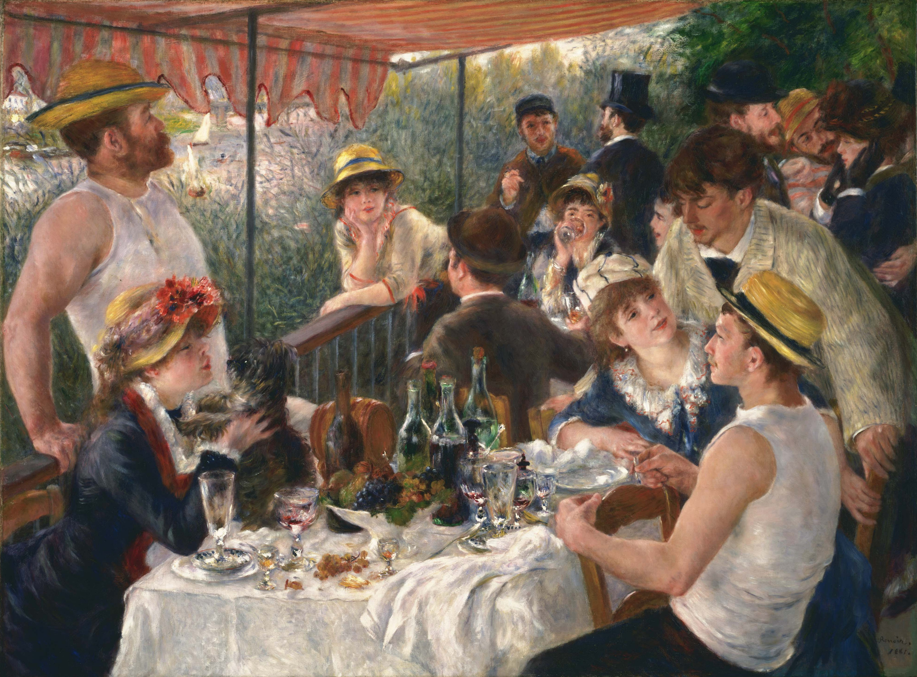Lunch van de roeiers by Pierre-Auguste Renoir - tussen 1880 en 1881 - 130,2 x 175,6 cm 