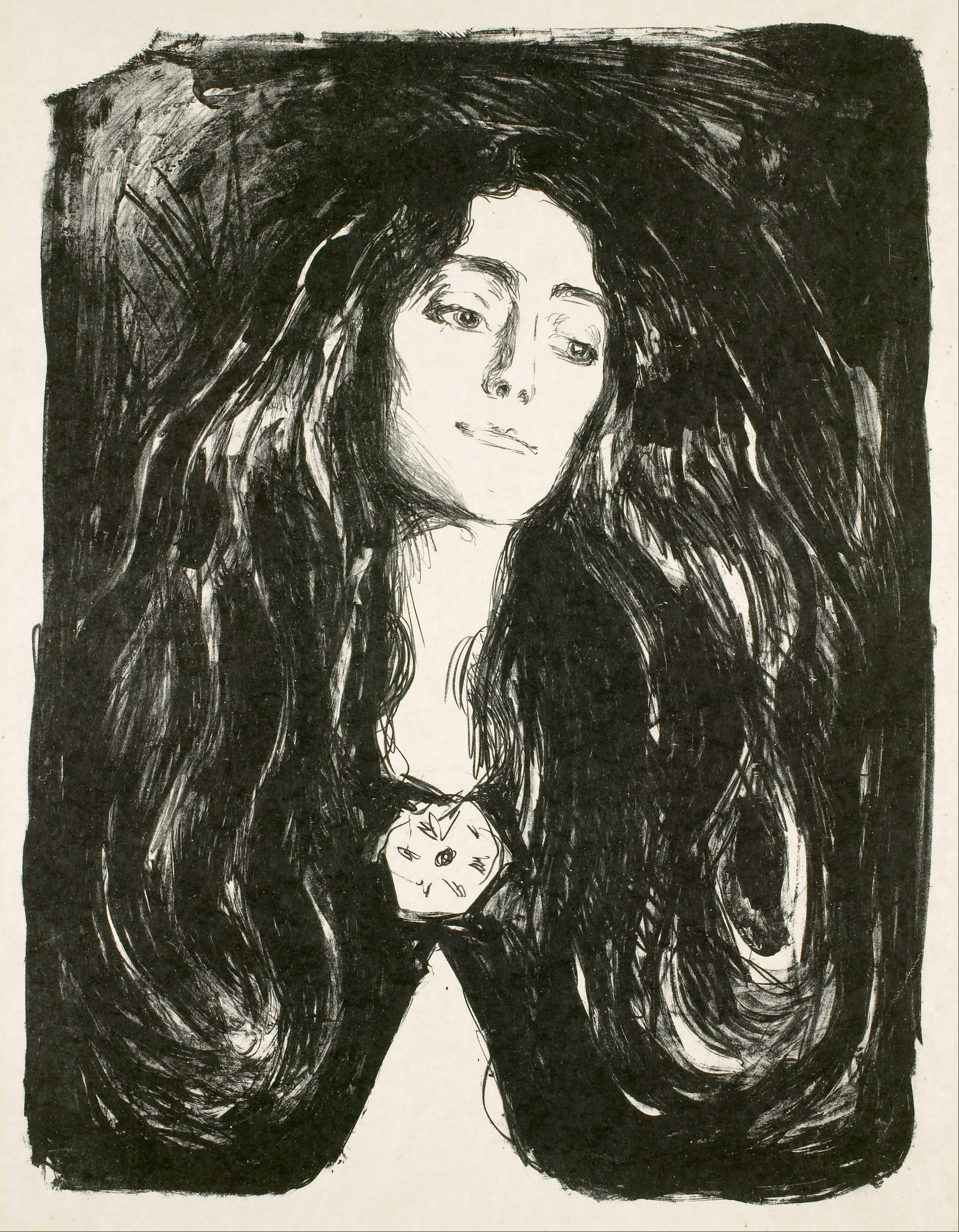 De Broche. Eva Mudocci by Edvard Munch - 1903 - 53.2 x 76 cm 