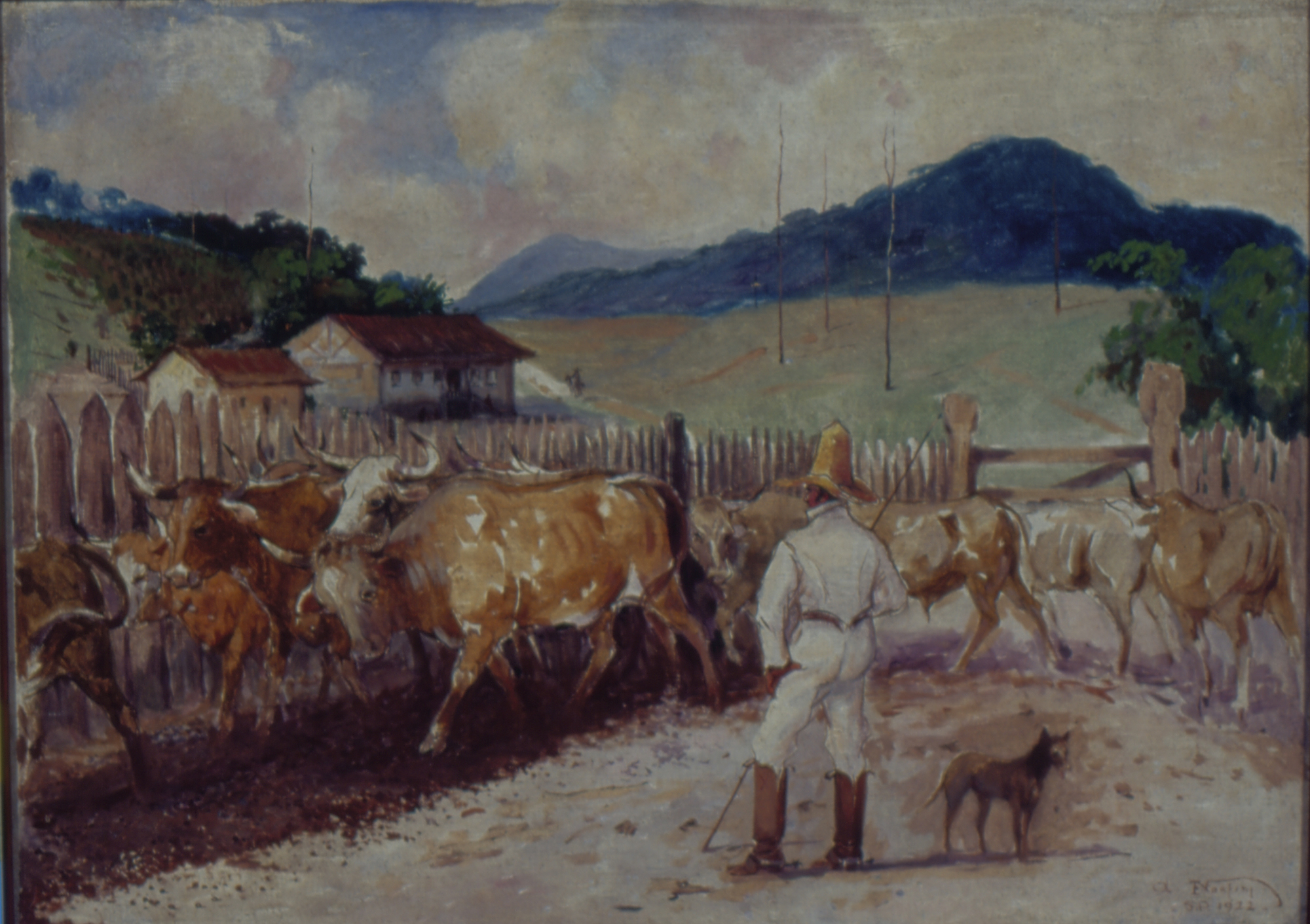 The Peeling of the Coffee Grains Under a Cow's Paw by Alfredo Norfini - 1920 Museu do Ipiranga
