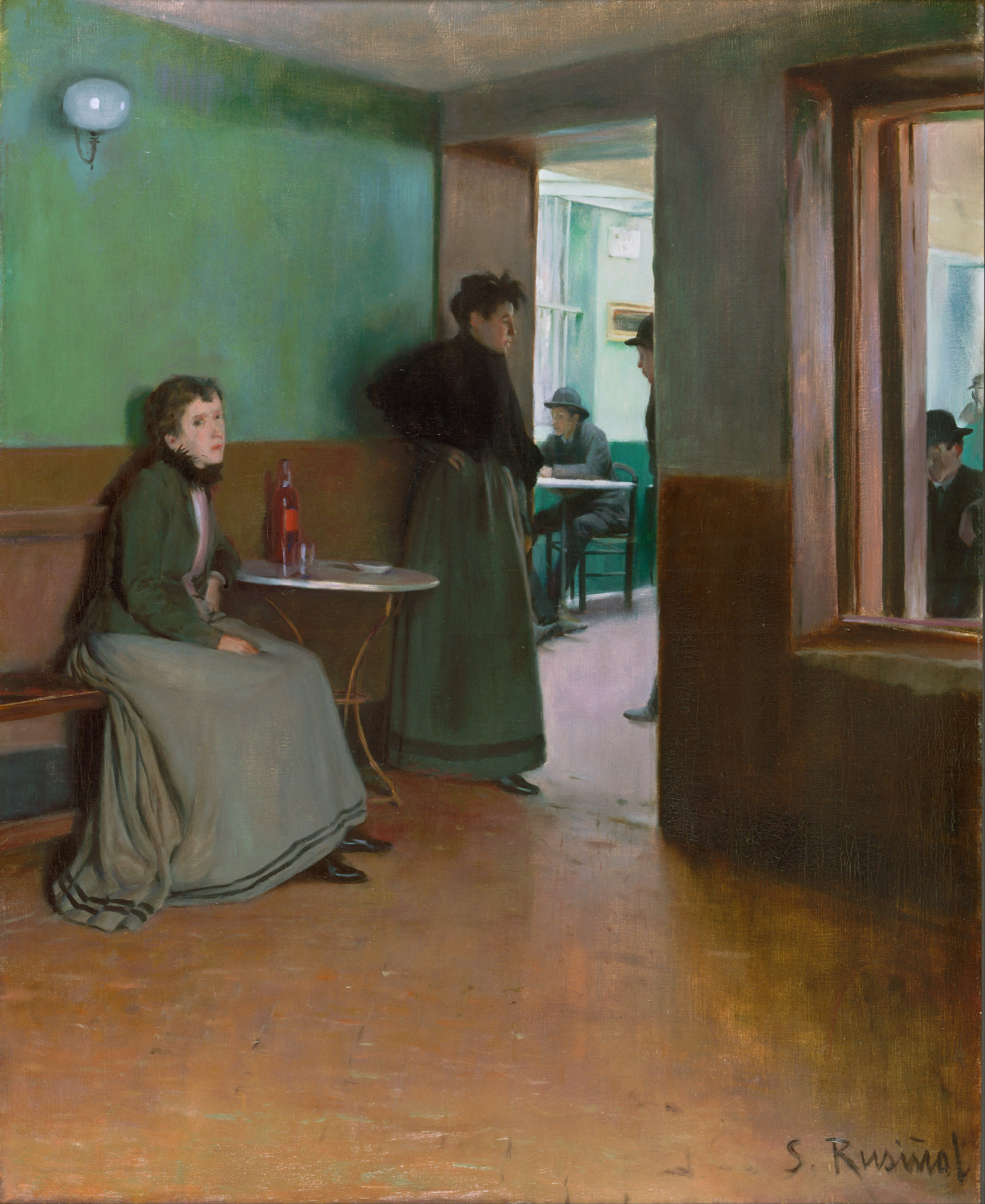 咖啡廳室內 by Santiago Rusiñol - 1892年 