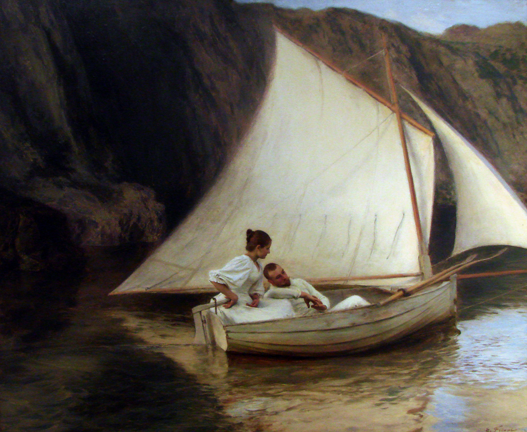 小船 by Émile Friant - 1895年 - 49.5 × 61 cm 