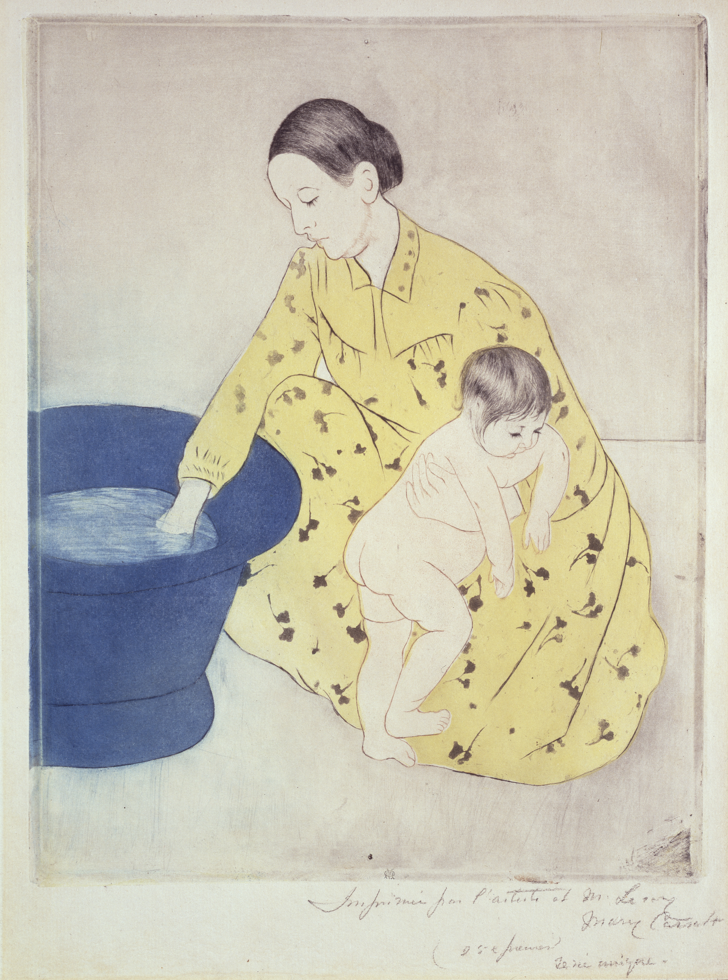 沐浴 by Mary Cassatt - 1891/1891 - 9.625 x 12.375 in 