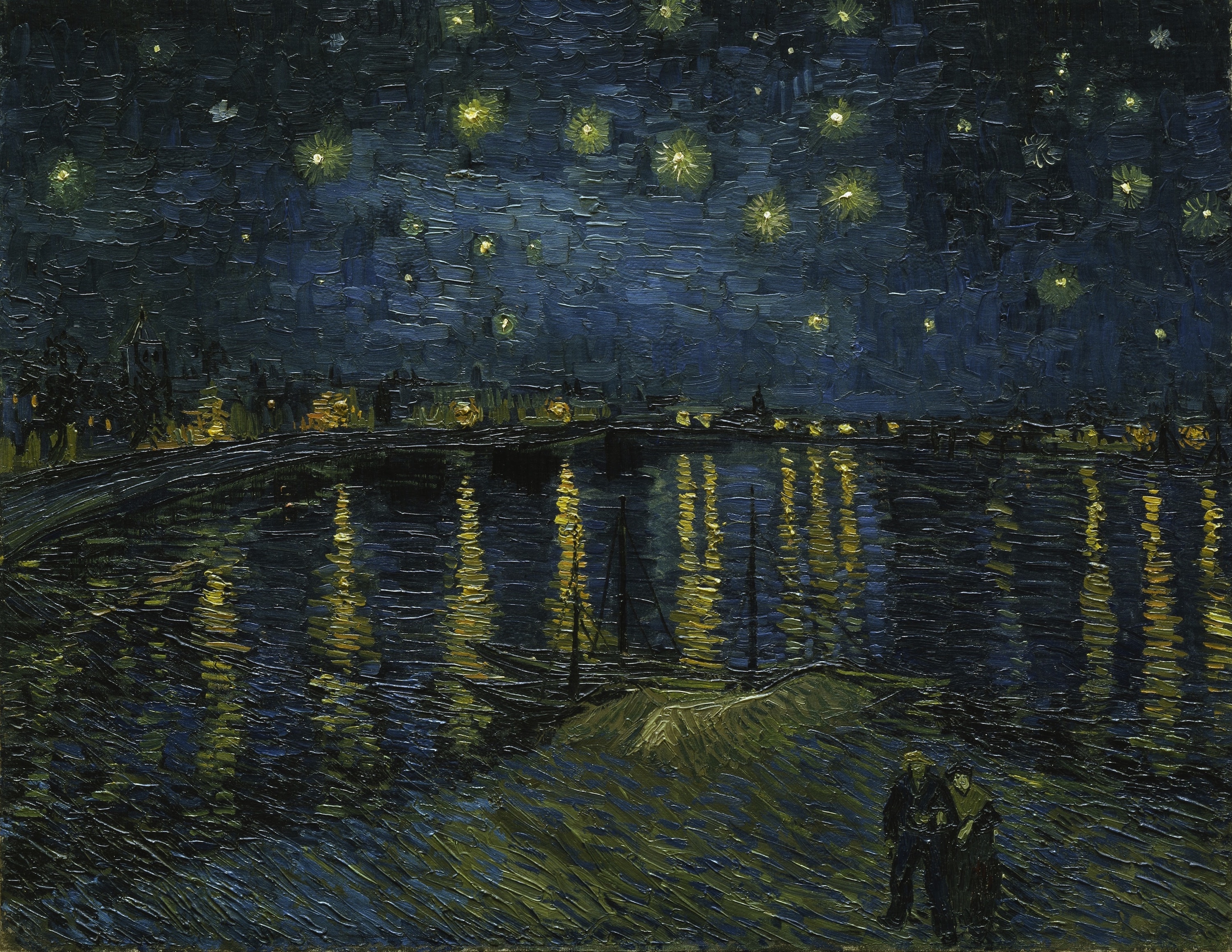 Sterrennacht boven de Rhone by Vincent Van Gogh - september 1888 -  72,5 x 92 cm 