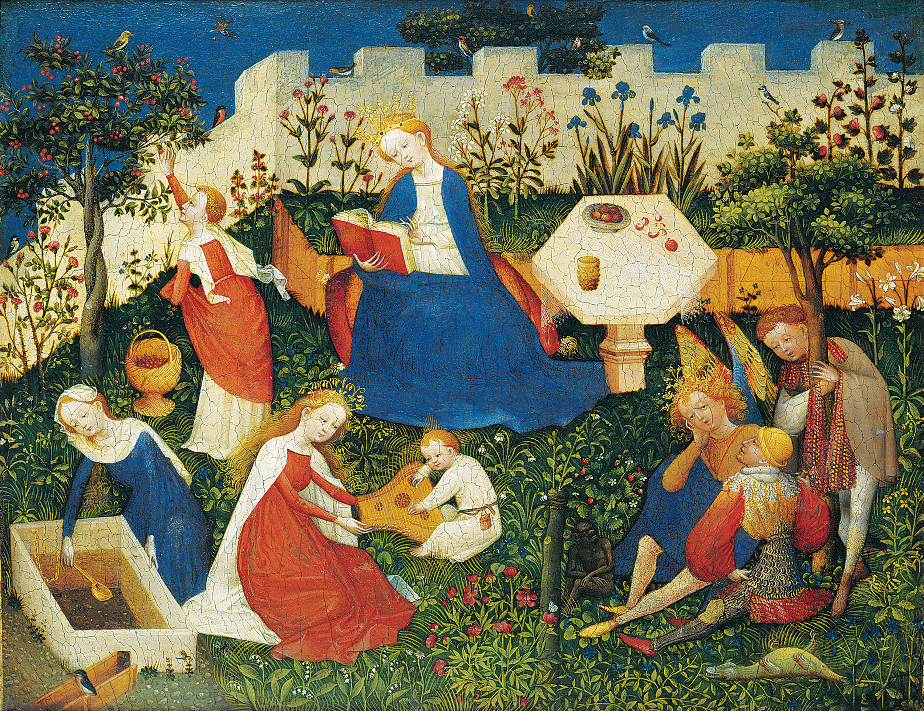 Маленький райский сад by Неизвестный Художни - ок. 1410 - 26.3 × 33.4 см 