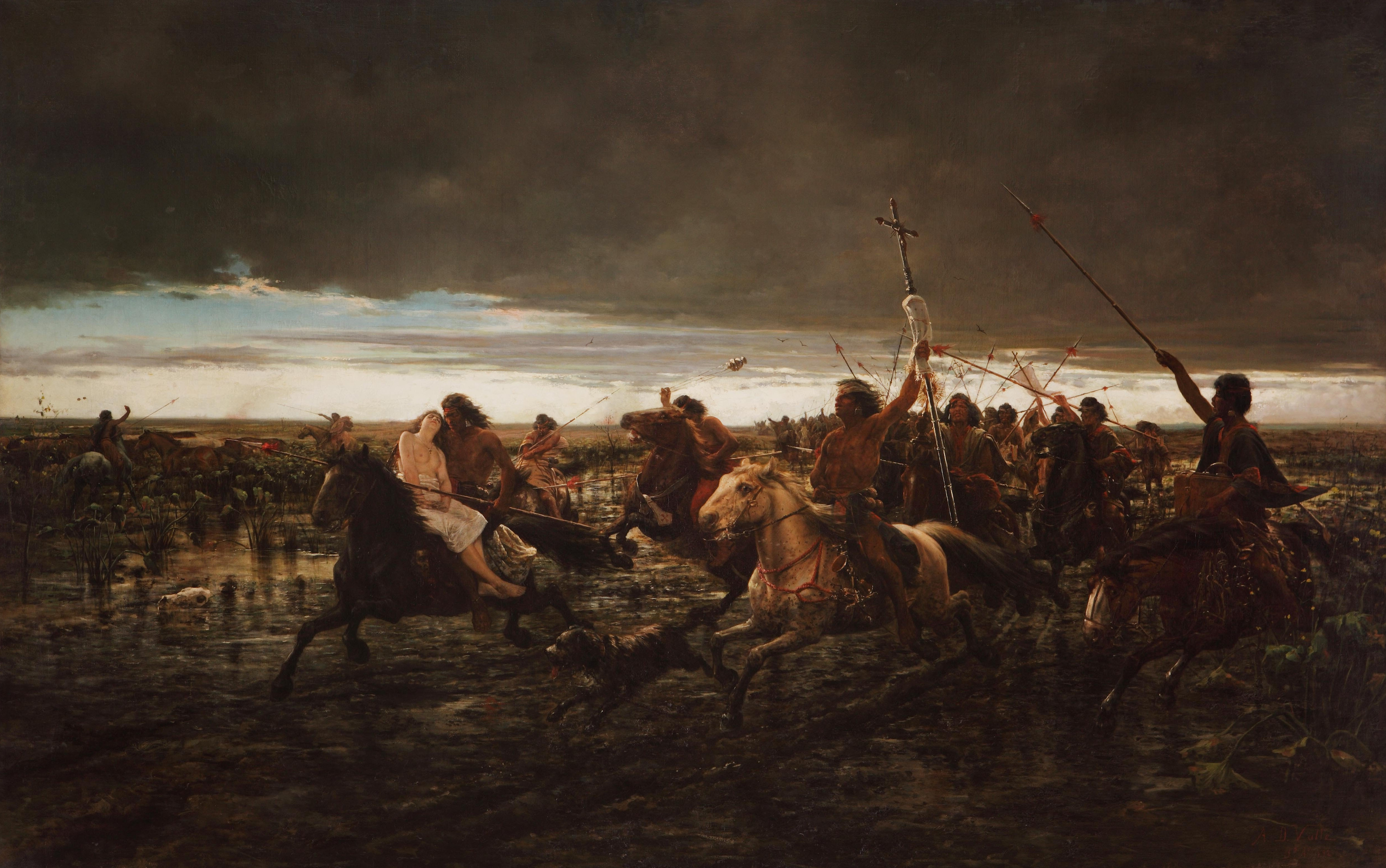 マロン騎兵隊の帰還 by Ángel della Valle - 1892年 