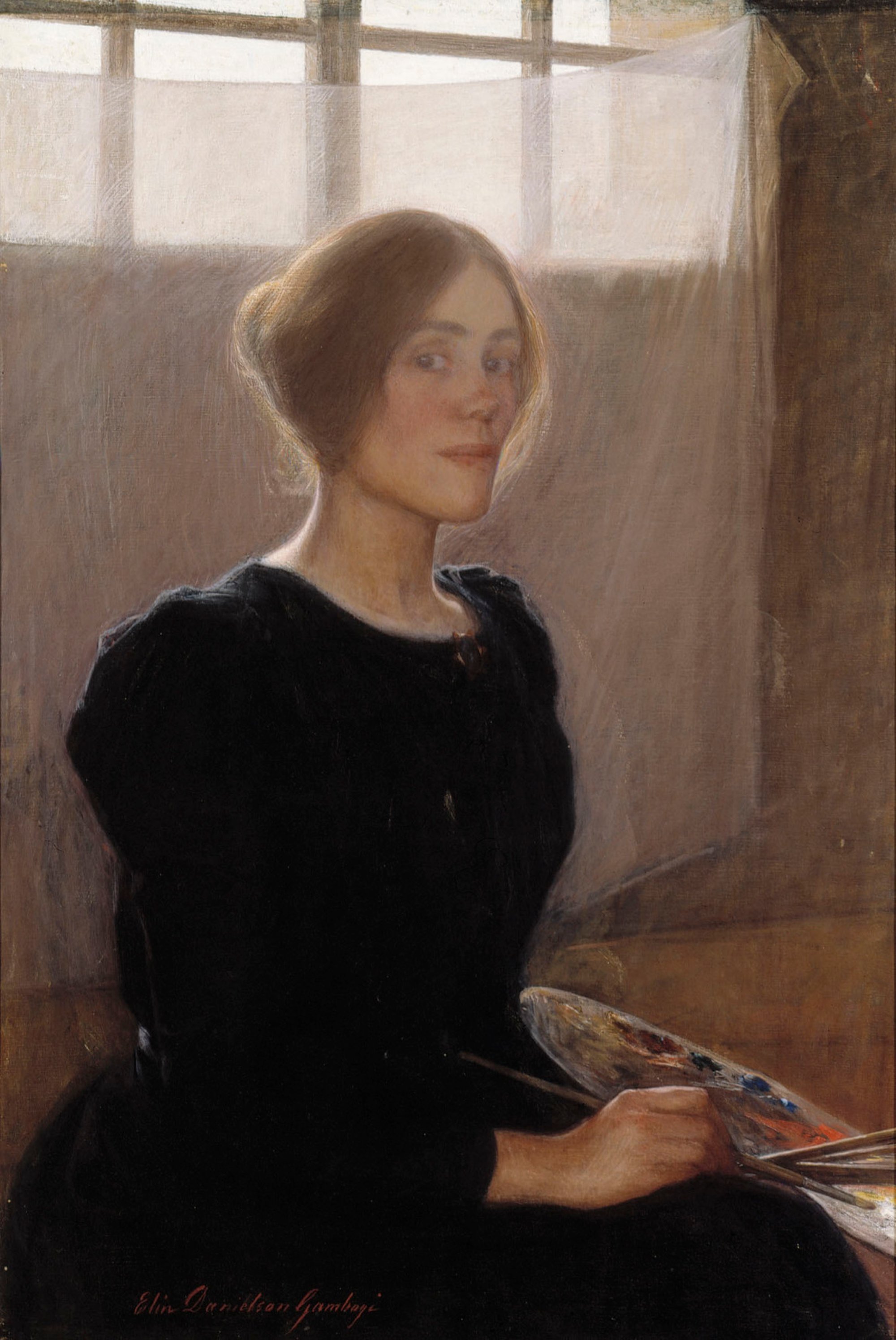 Self-Portrait by Elin Danielson-Gambogi - 1900 - 96 x 65,50 cm Finnish National Gallery