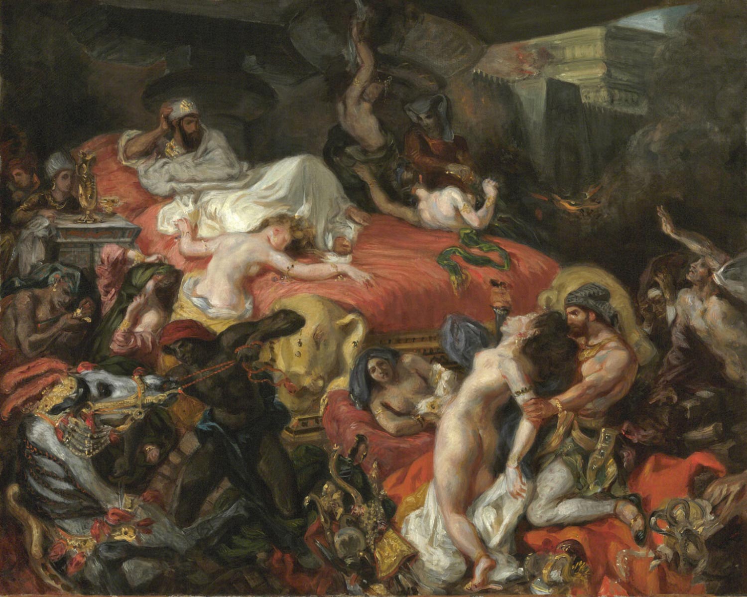 The Death of Sardanapalus by Eugène Delacroix - 1844 - 29 x 32 7/16 inches Philadelphia Museum of Art
