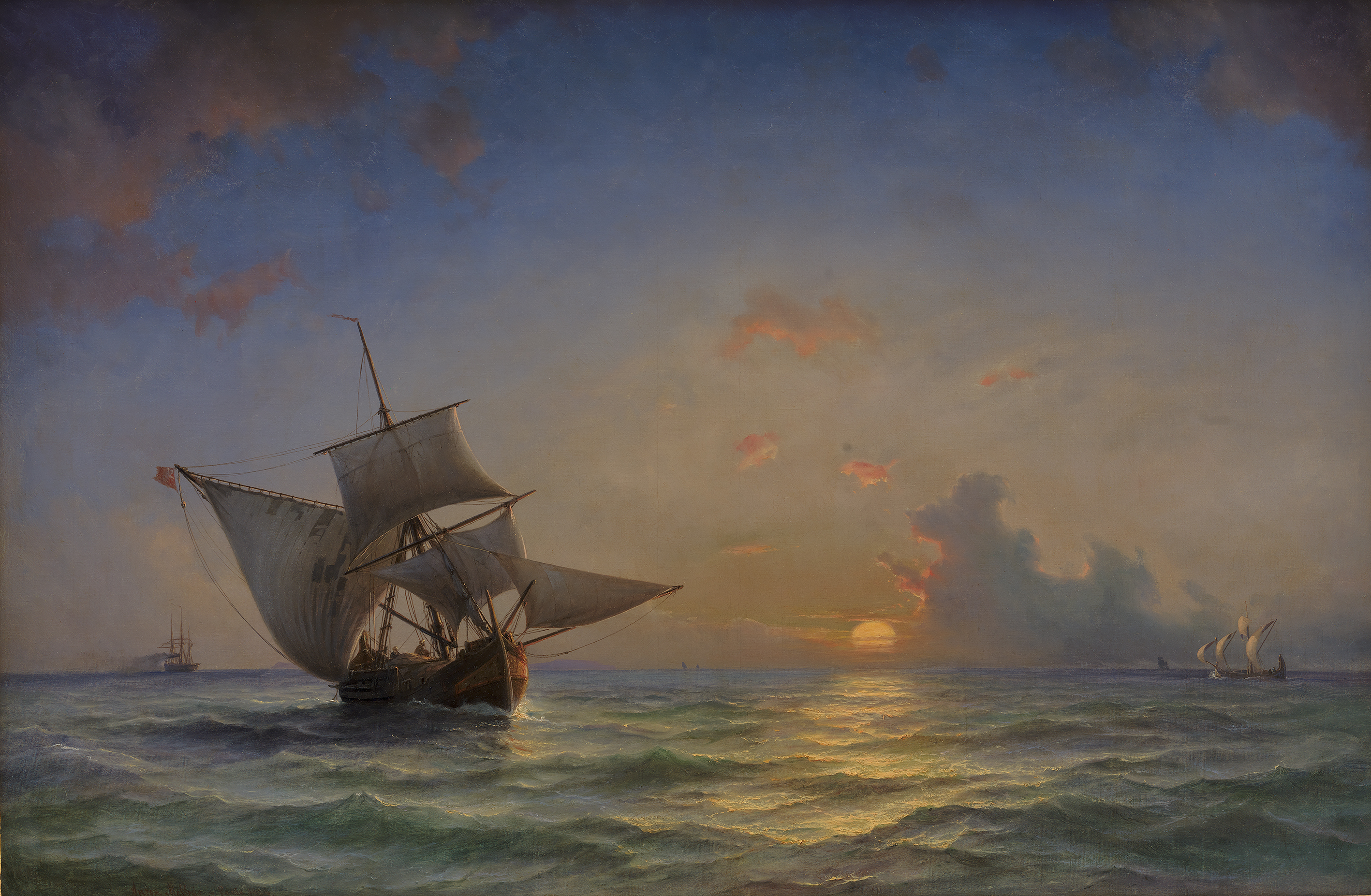 Mořská scenérie by Anton Melbye - 1854 