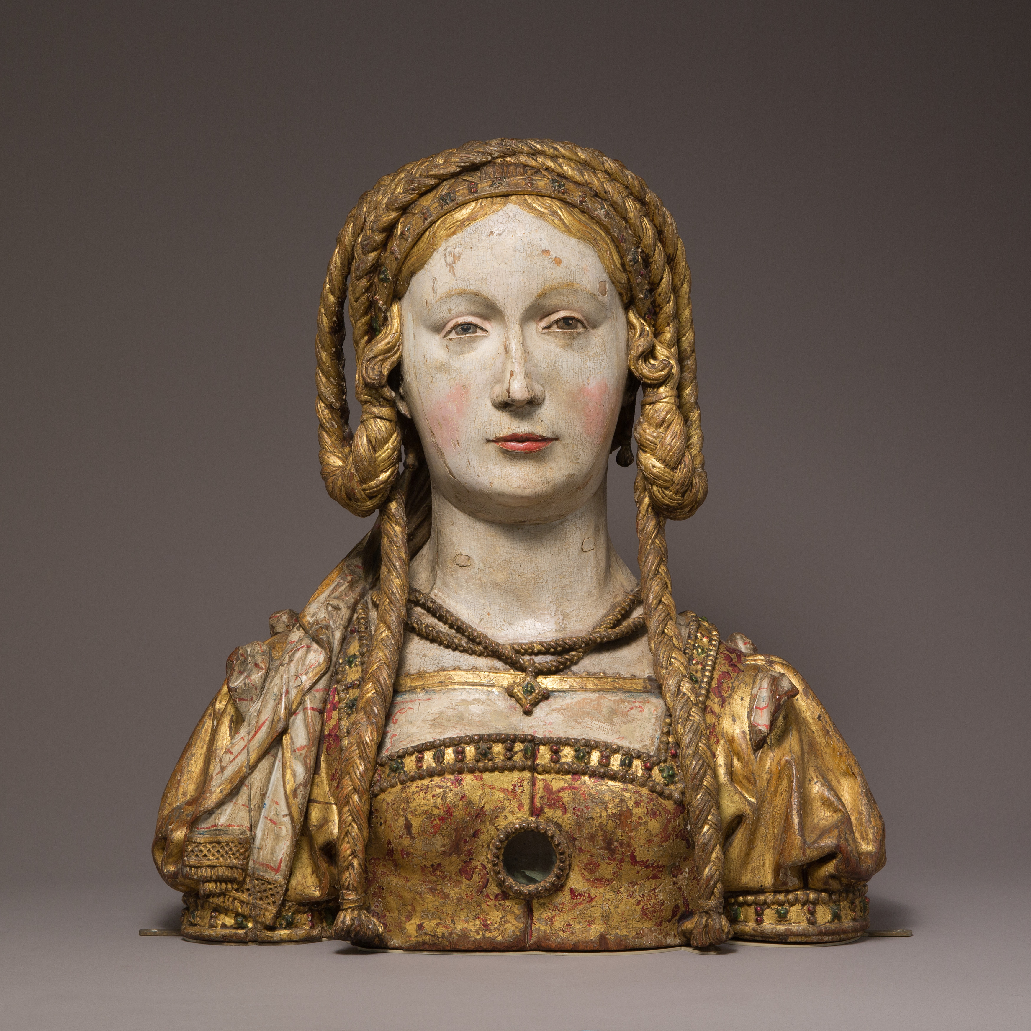 St. Balbina的胸像 by Unknown Artist - c. 1520-1530 - 44.5 x 40.6 x 15.9 cm 
