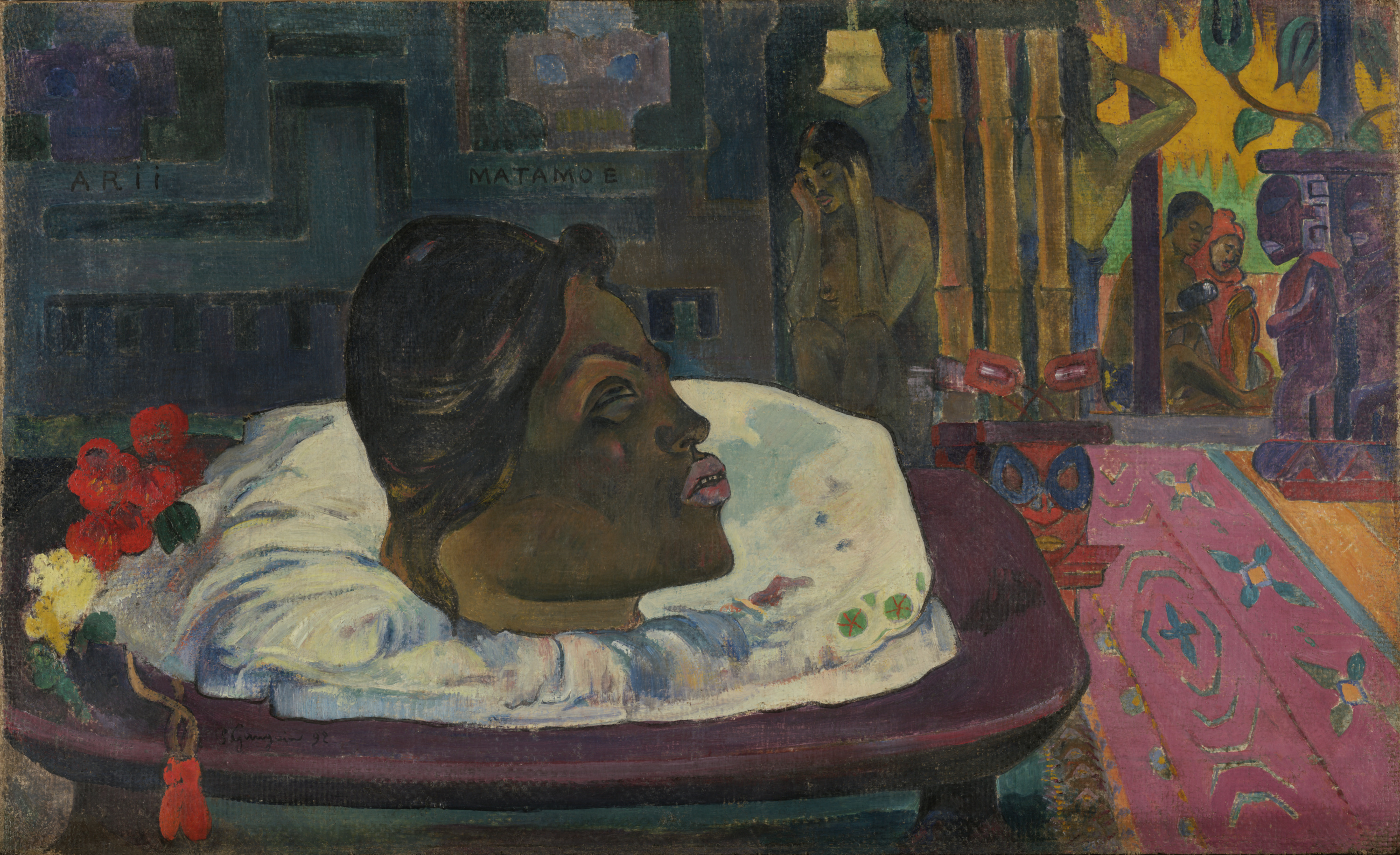 Арий Матамое(Королевский Конец)  by Paul Gauguin - 1892 - 45.1 × 74.3 см 