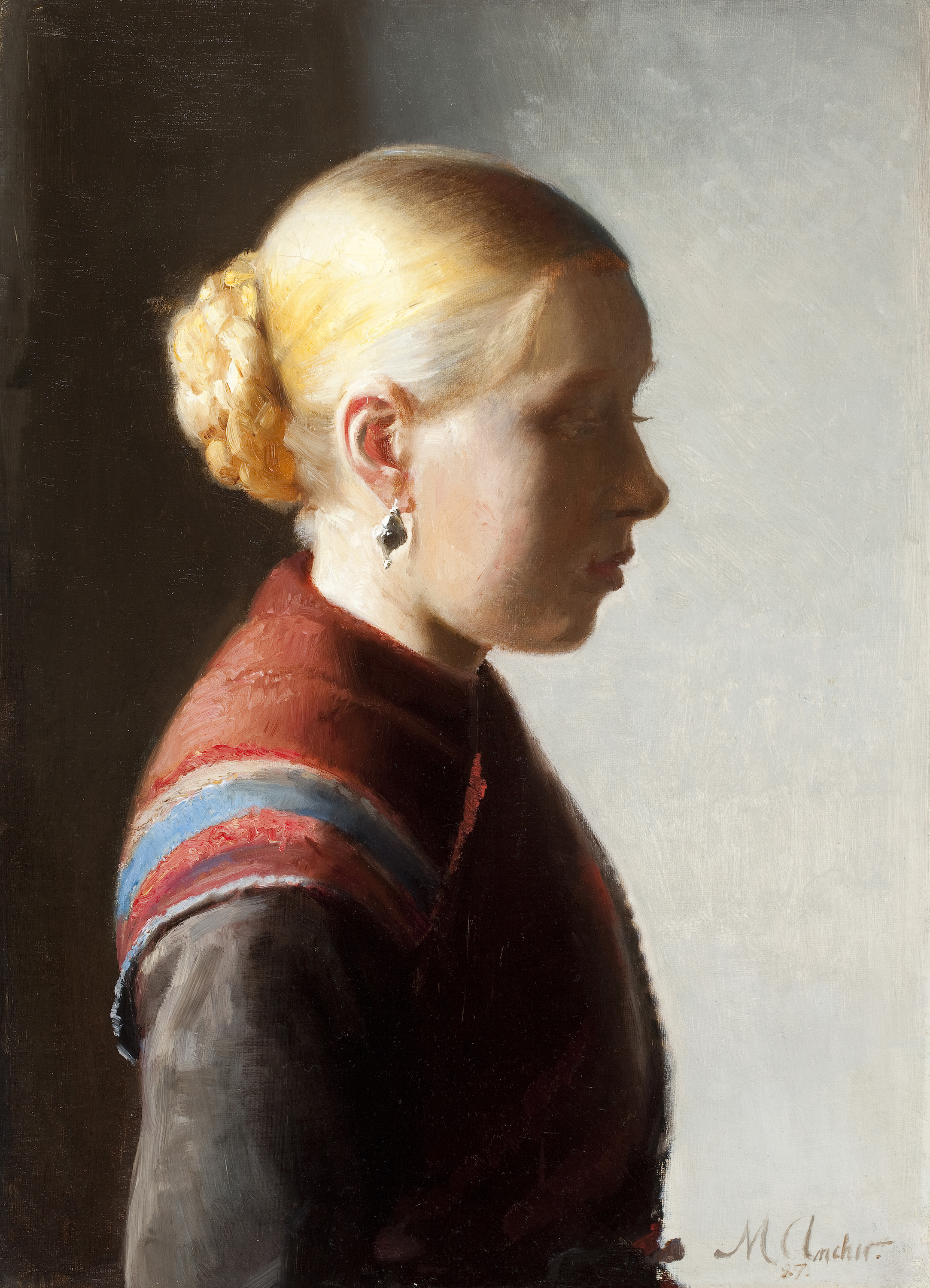 Het Meisje by Michael Ancher - 1887 - 47 x 35 cm Skagens Kunstmuseum