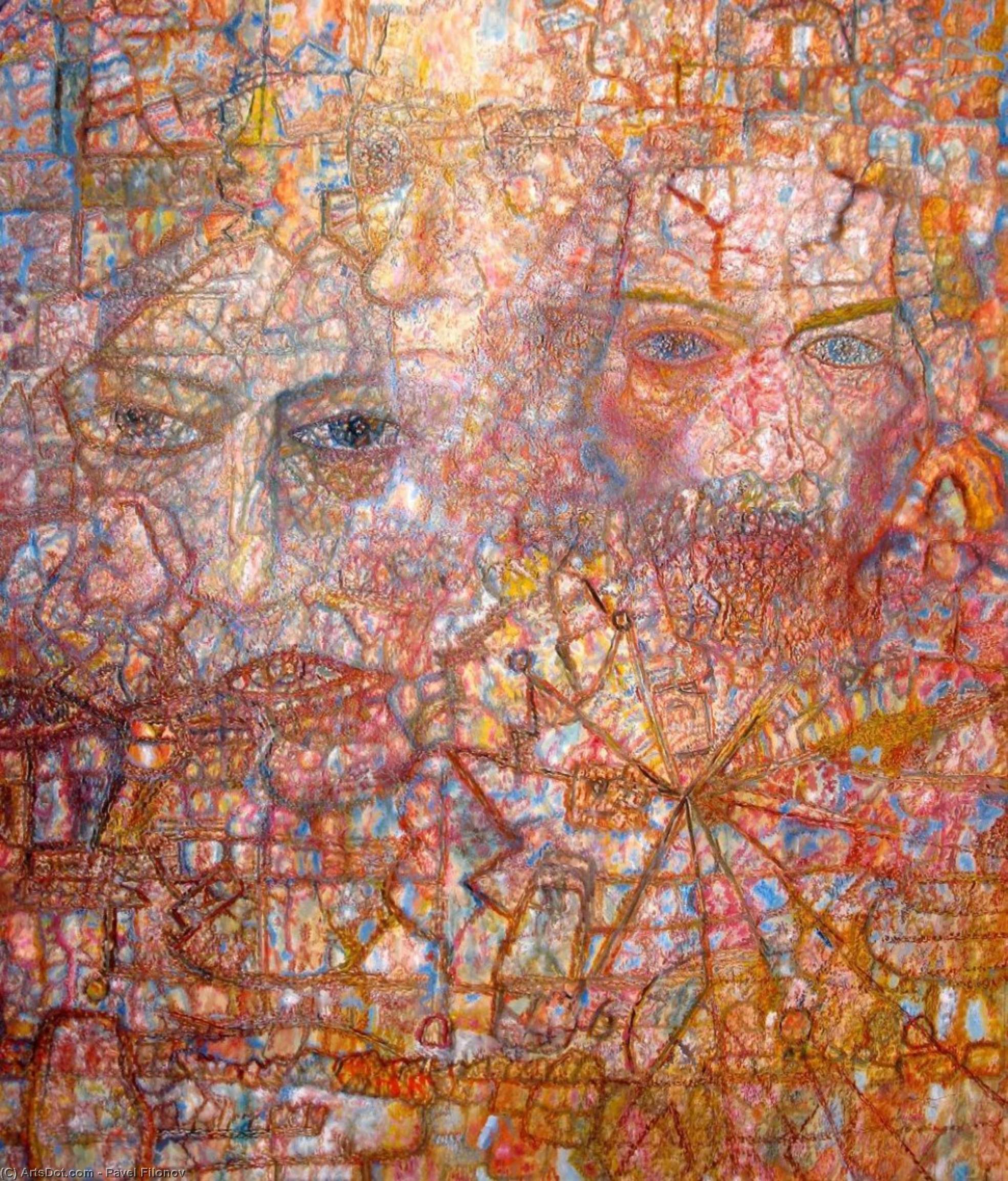 Countenances (Faces on an Icon) by Pavel Filonov - 1940 - 64 x 56 cm State Russian Museum