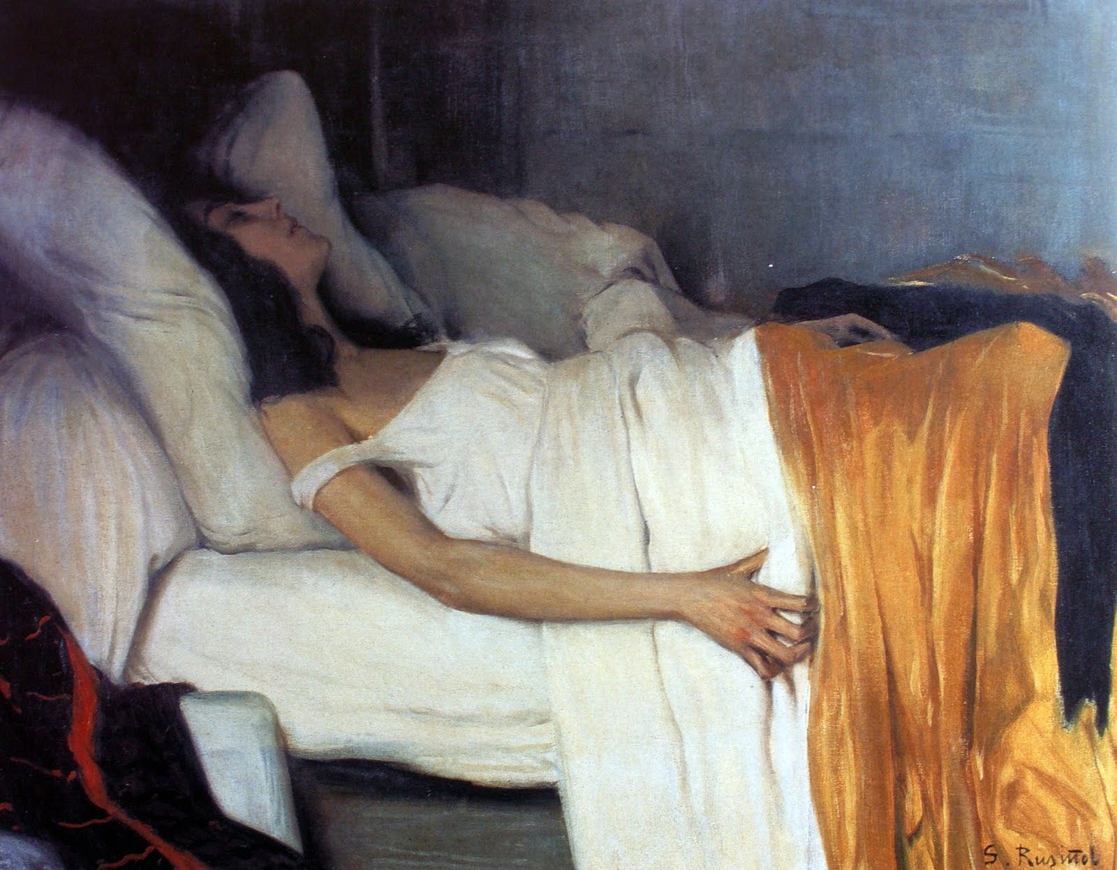 모르핀과 여인 by Santiago Rusiñol - 1894 - 87.8 x 115.2 cm 