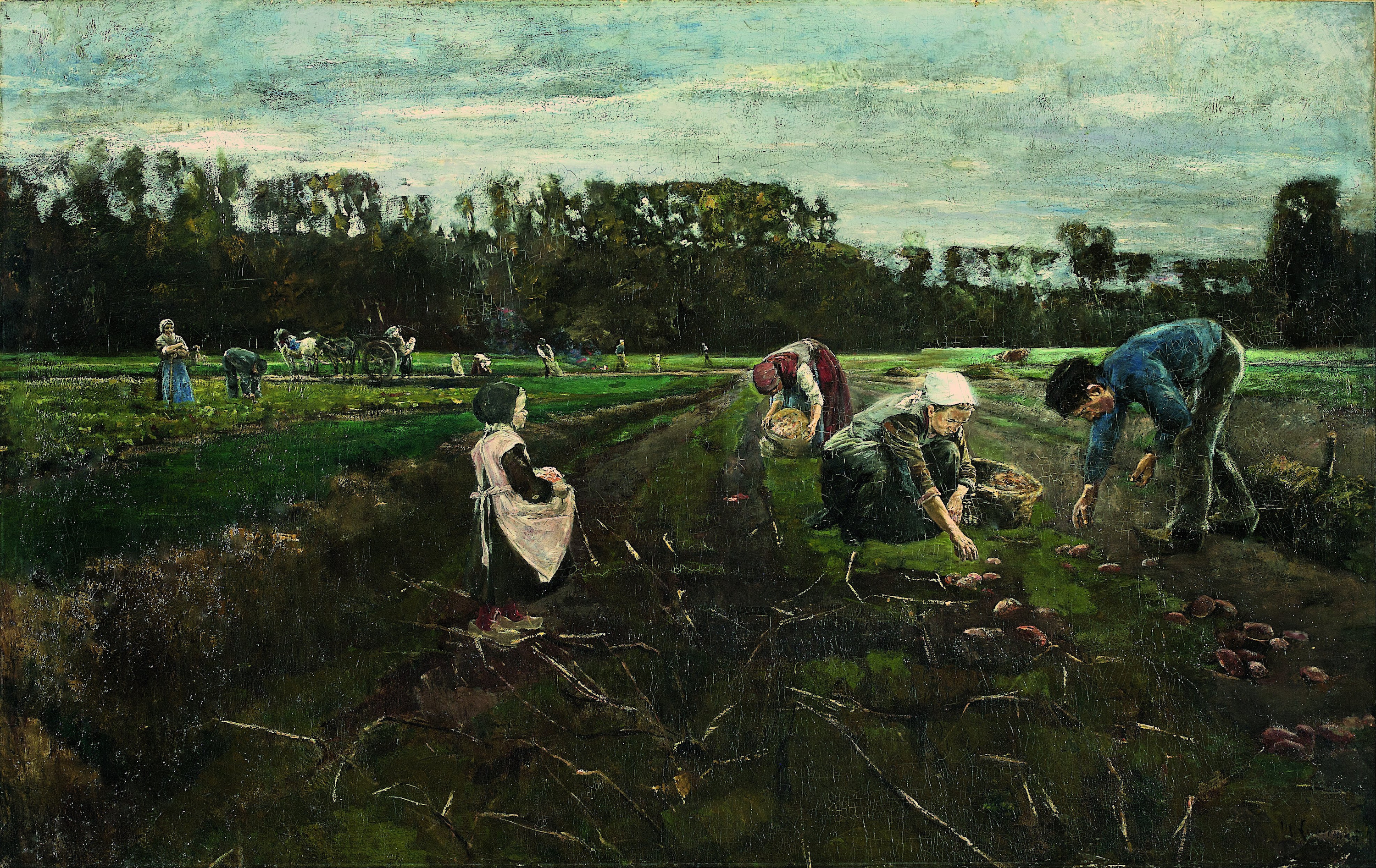 La récolte de pommes de terre à Barbizon by Max Liebermann - 1875 - 172 x 108,5 cm 