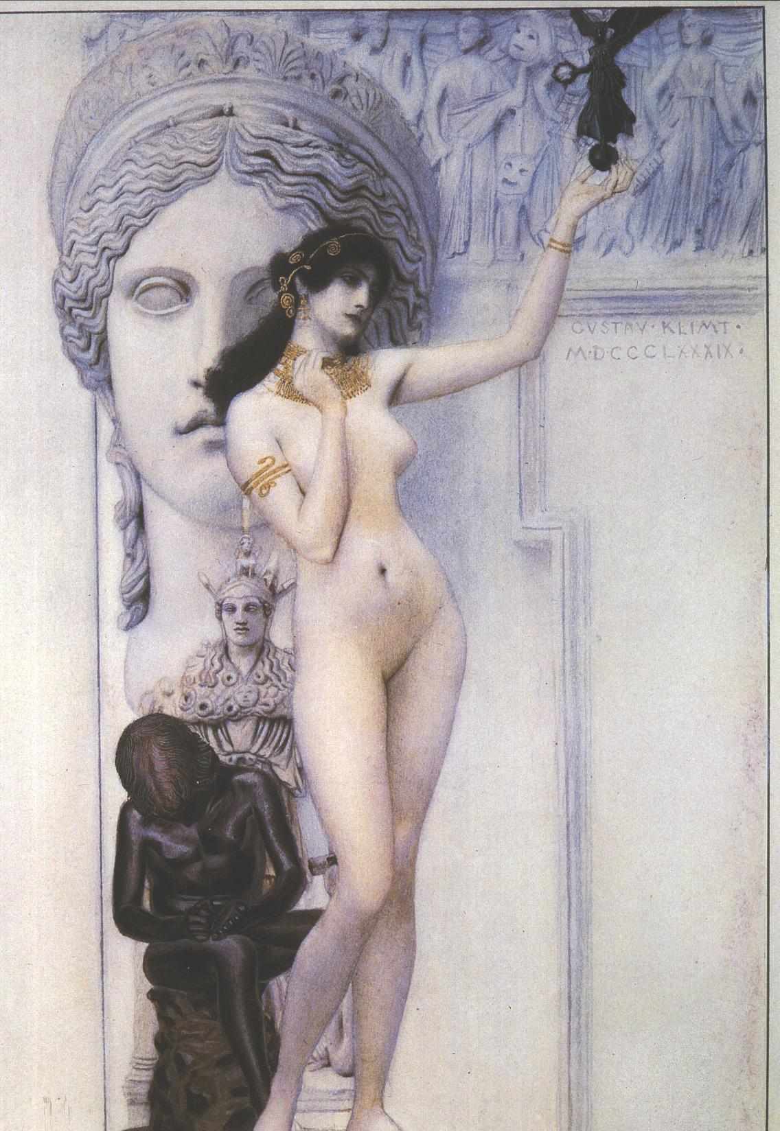 雕像的寓意 by 古斯塔夫· 克林姆特画 - 1889 