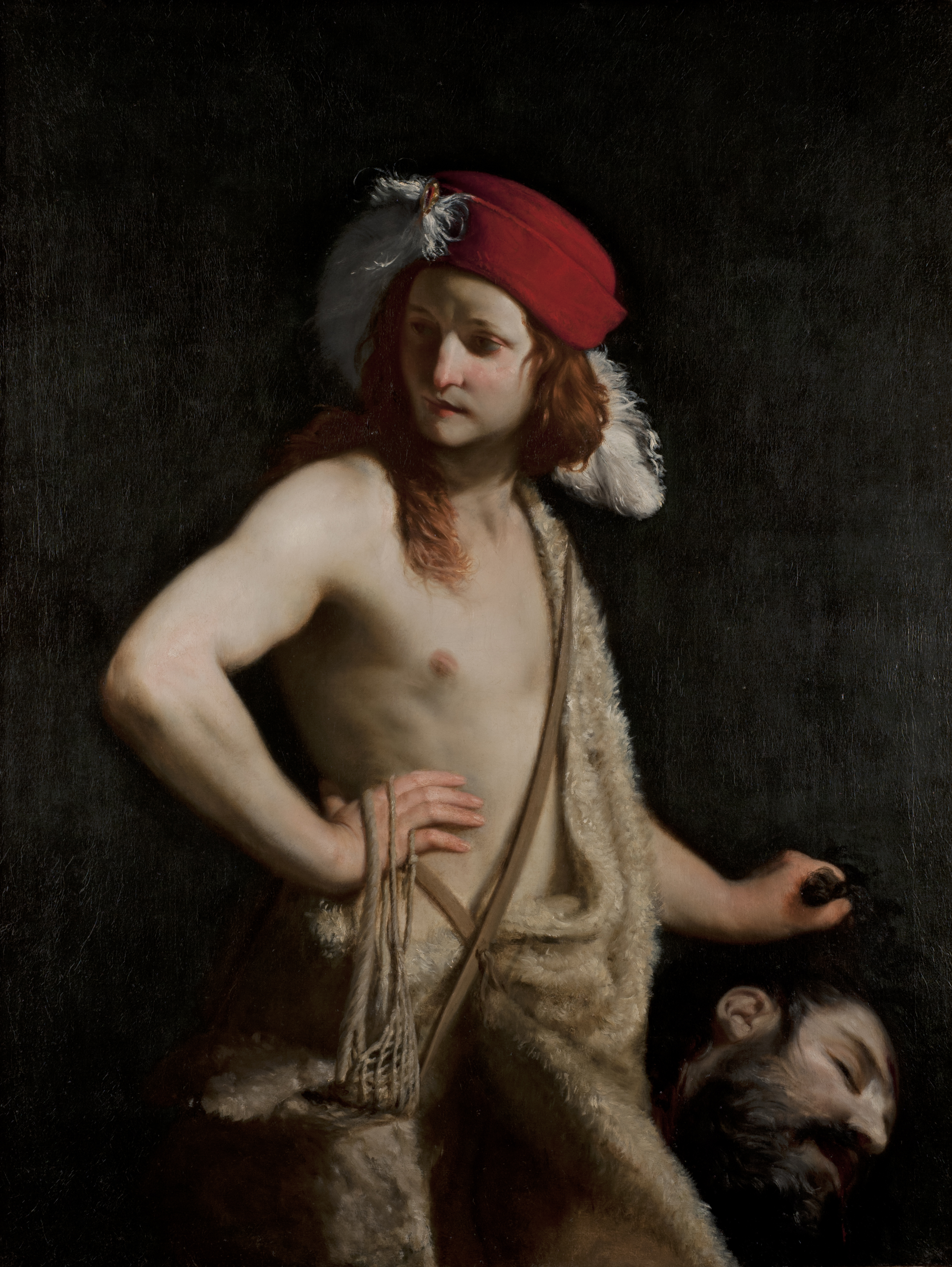 David Holding Goliath's Head by Guido Cagnacci - 1650 - 127 x 96.5 cm Cincinnati Art Museum