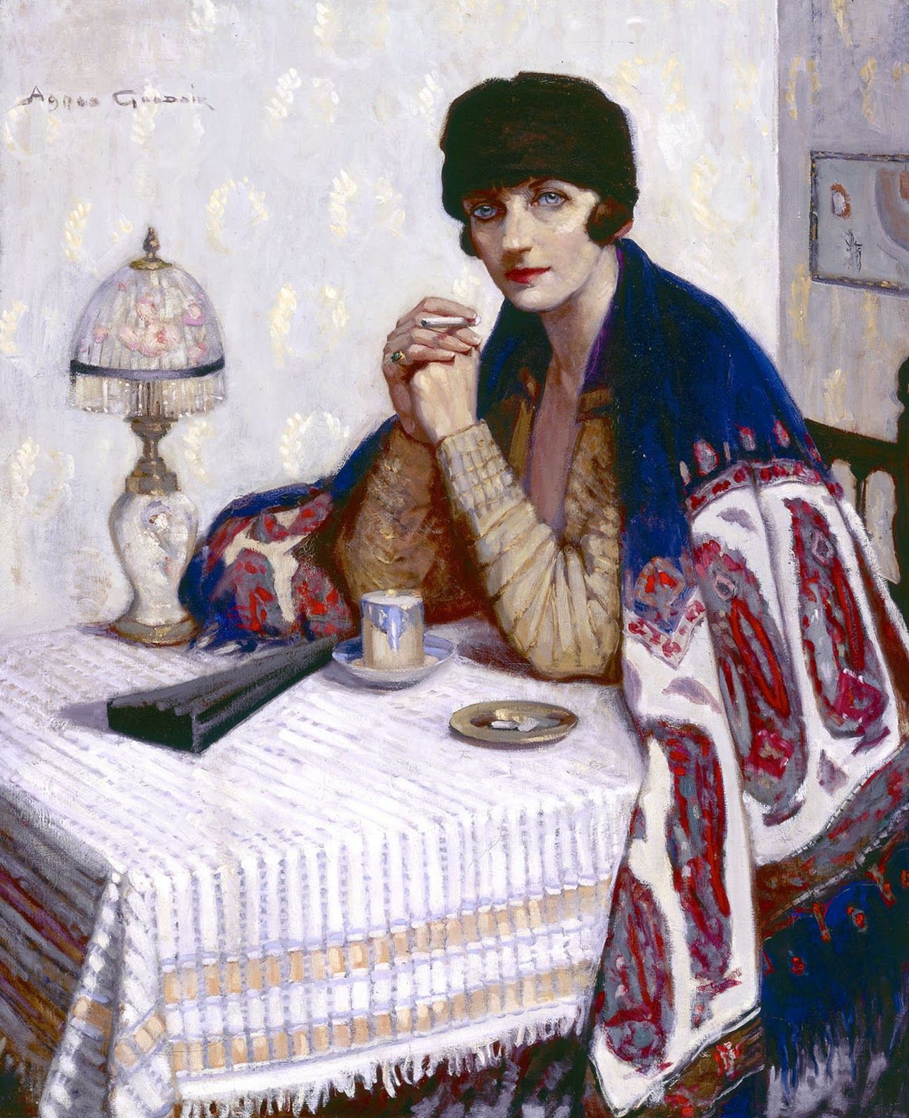 Девушка с сигаретой by Агнес Гудсир - 1925 - 100 x 81см 