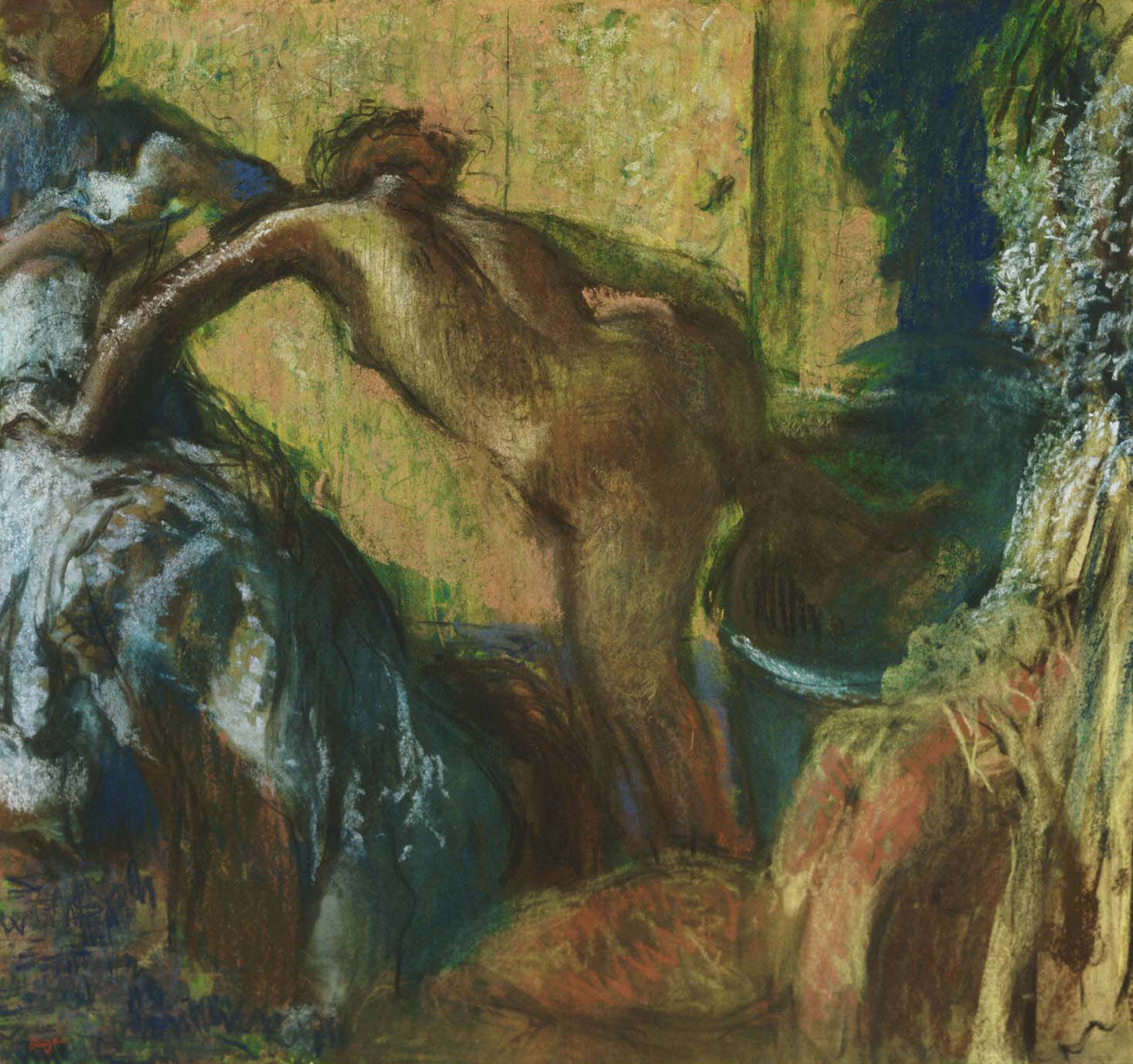 After the Bath by Edgar Degas - circa 1895 - 33.13 x 30.5 in The Phillips Collection