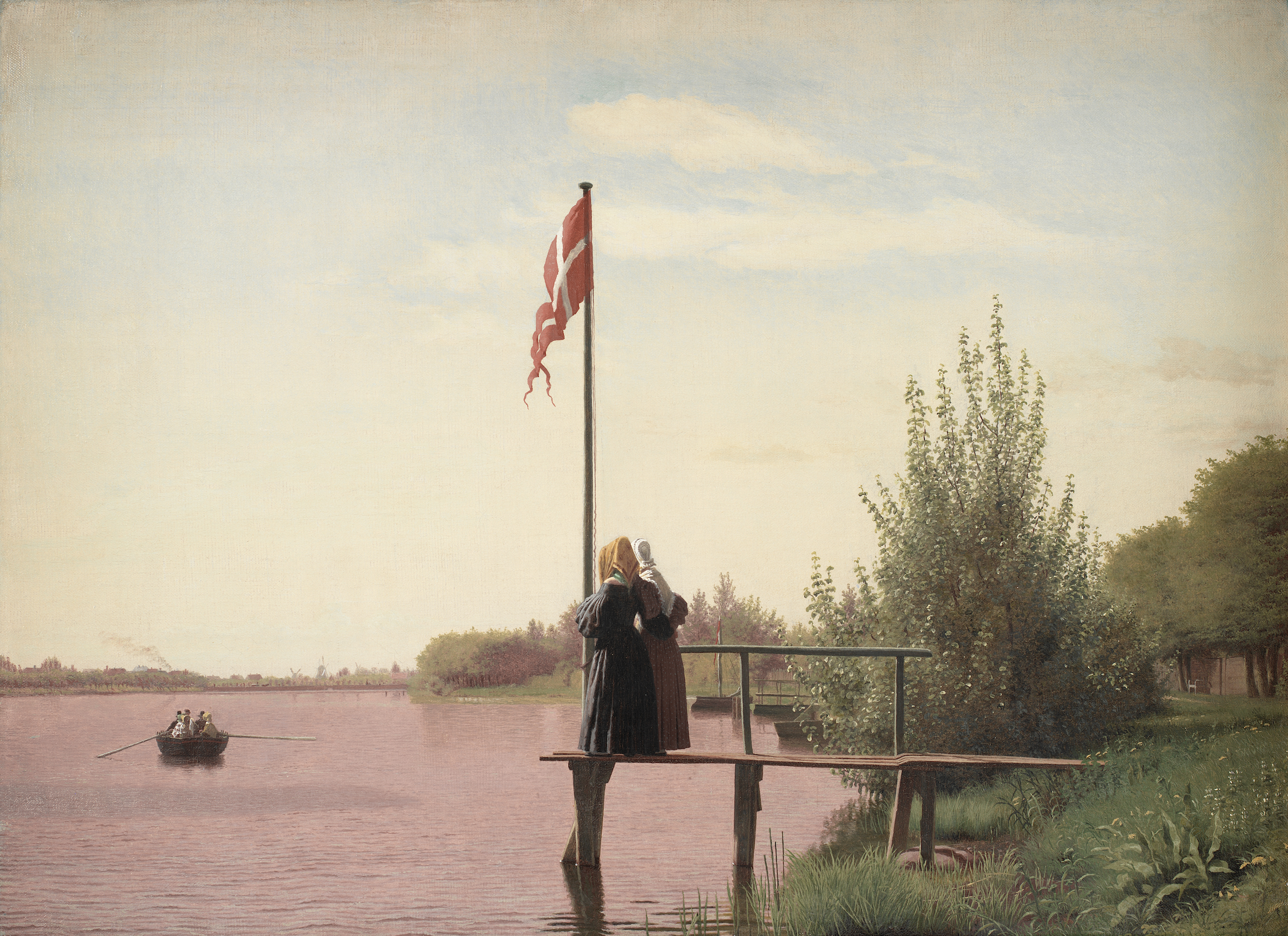 Une vue de Dosseringen près du lac Sortedam regardant vers Nørrebro by Christen Købke - 1838 