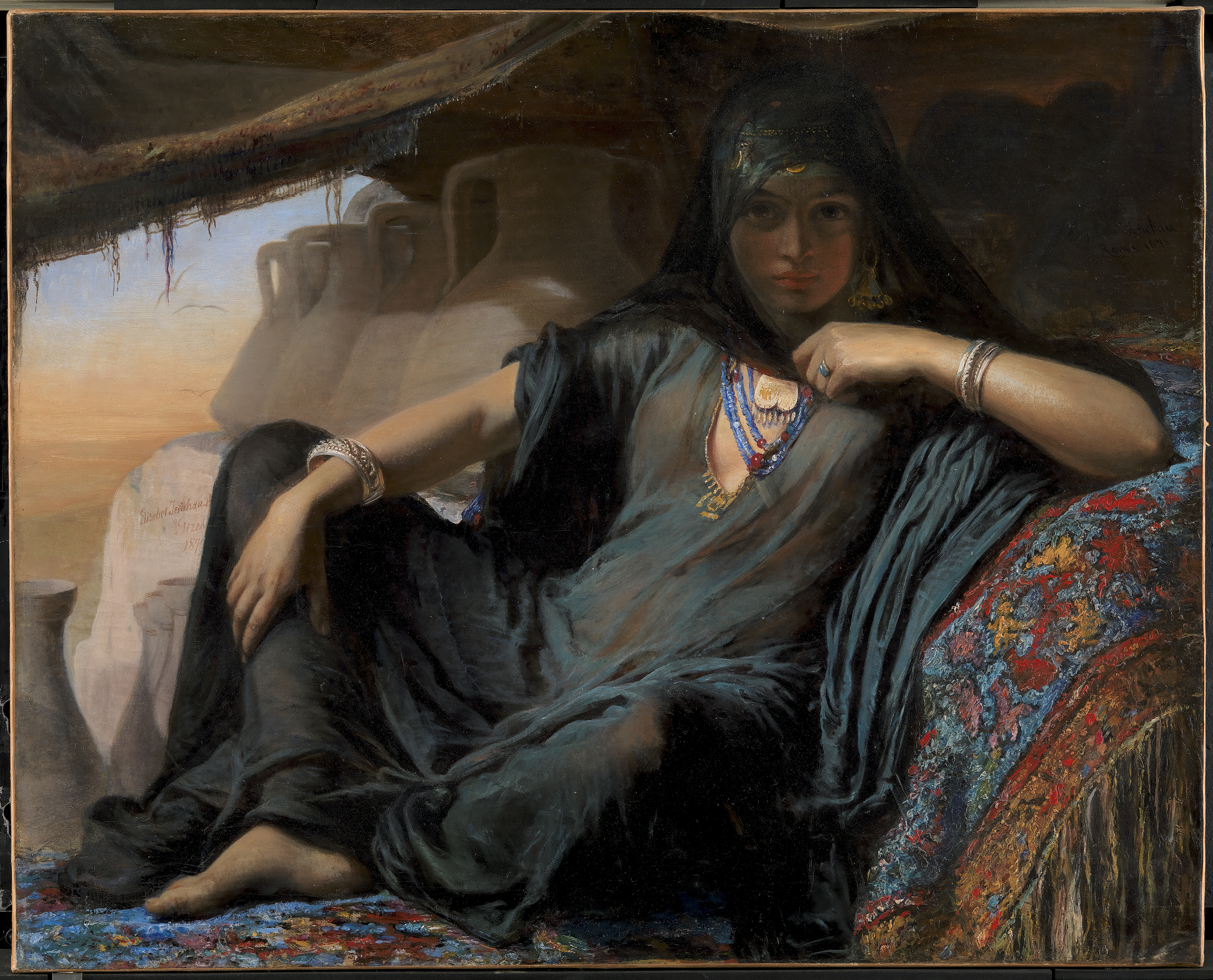 Egipska sprzedawczyni dzbanów w Gizie by Elisabeth Jerichau Baumann - 1819 - 92 x 114 cm 
