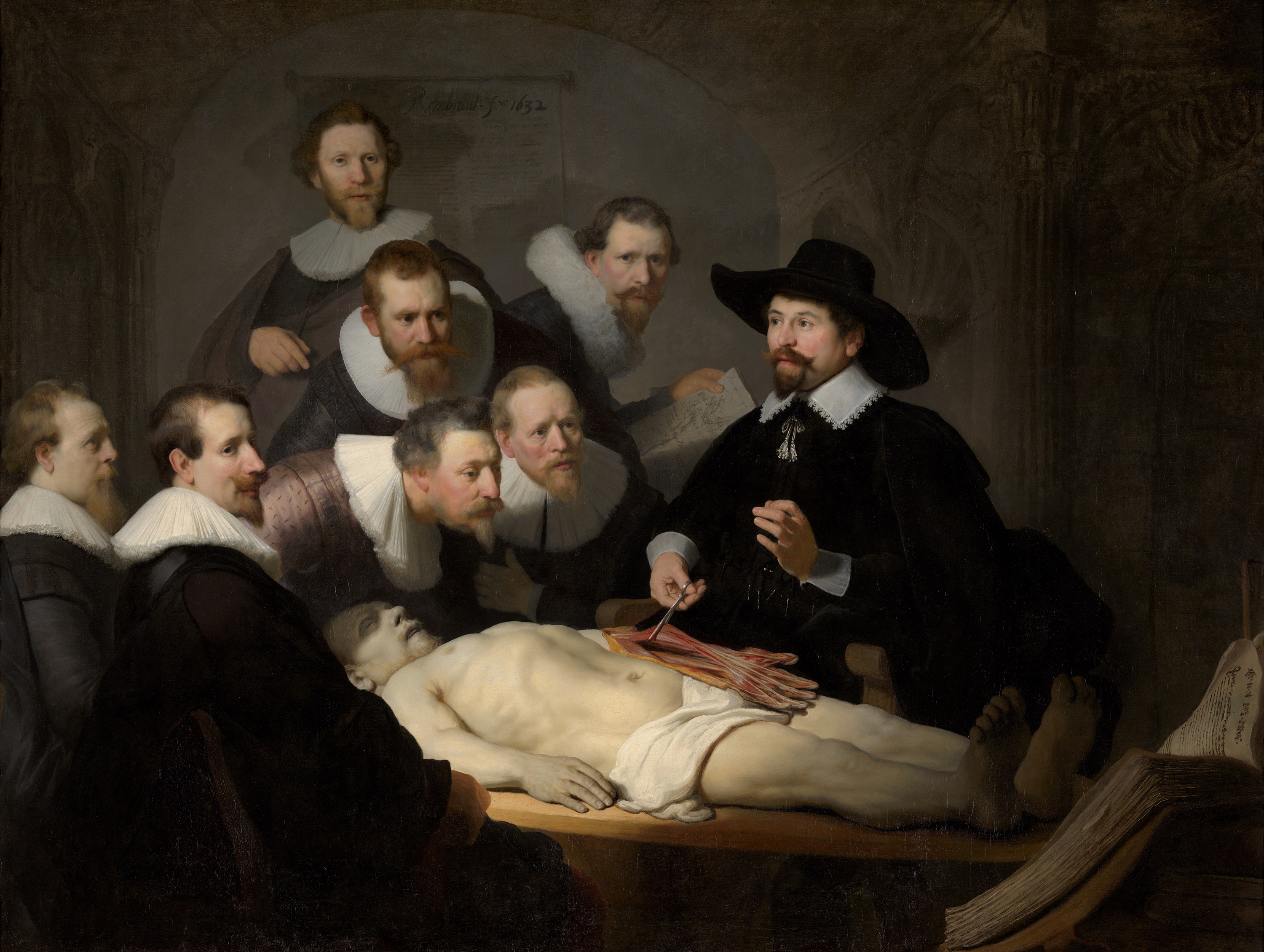 Lecția de Anatomie cu Dr. Nicolaes Tulp by Rembrandt van Rijn - 1632 - 170 x 270 cm 