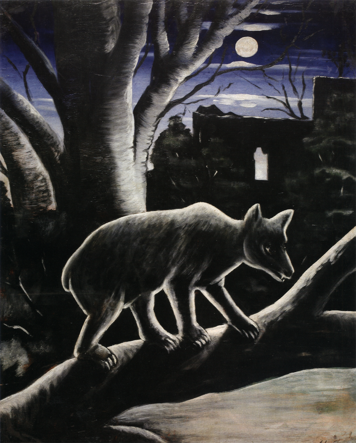 یک خرس، شب مهتابی by Niko Pirosmani - 1914 - 100 x 80 cm 