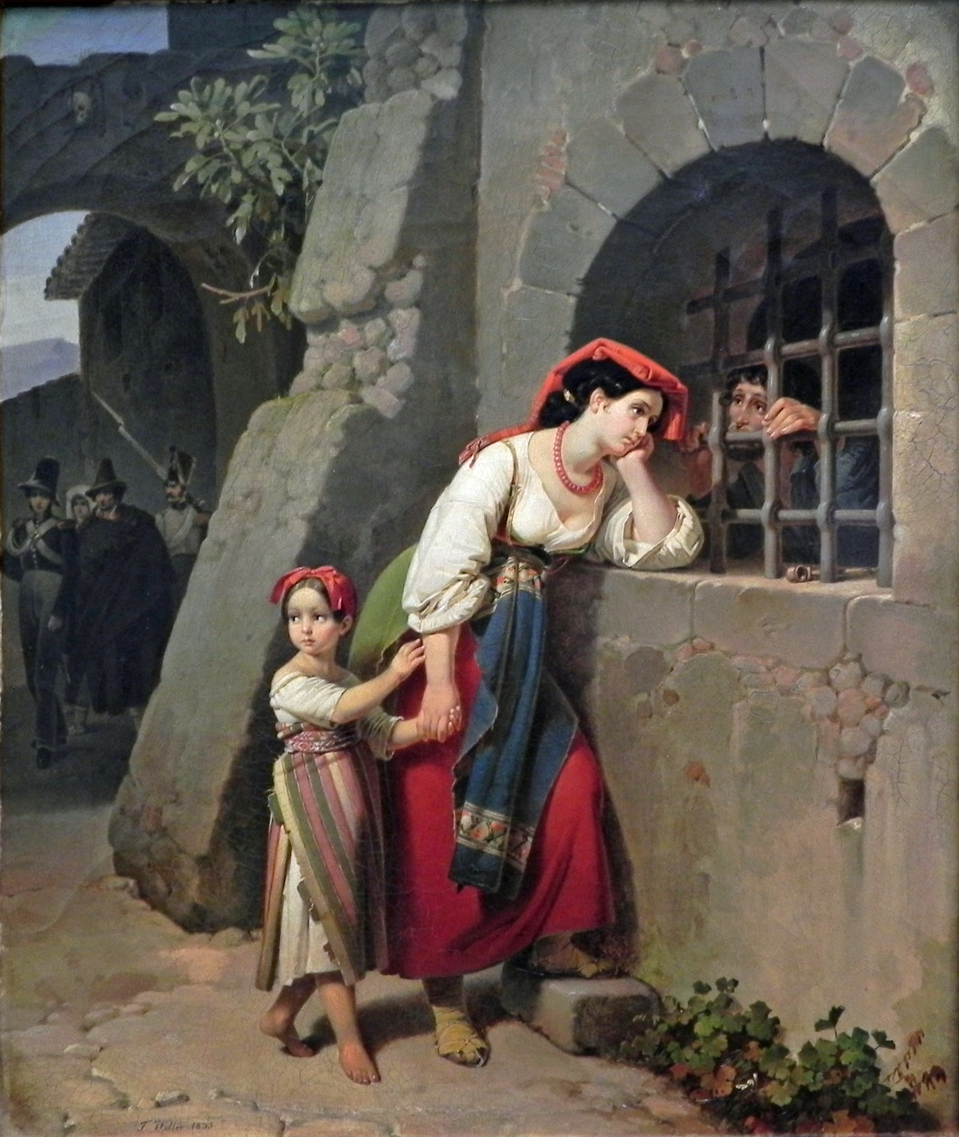 Bezoek aan de Gevangenis by Theodor Leopold Weller - 1835 - 47.5 x 40 cm Alte Nationalgalerie