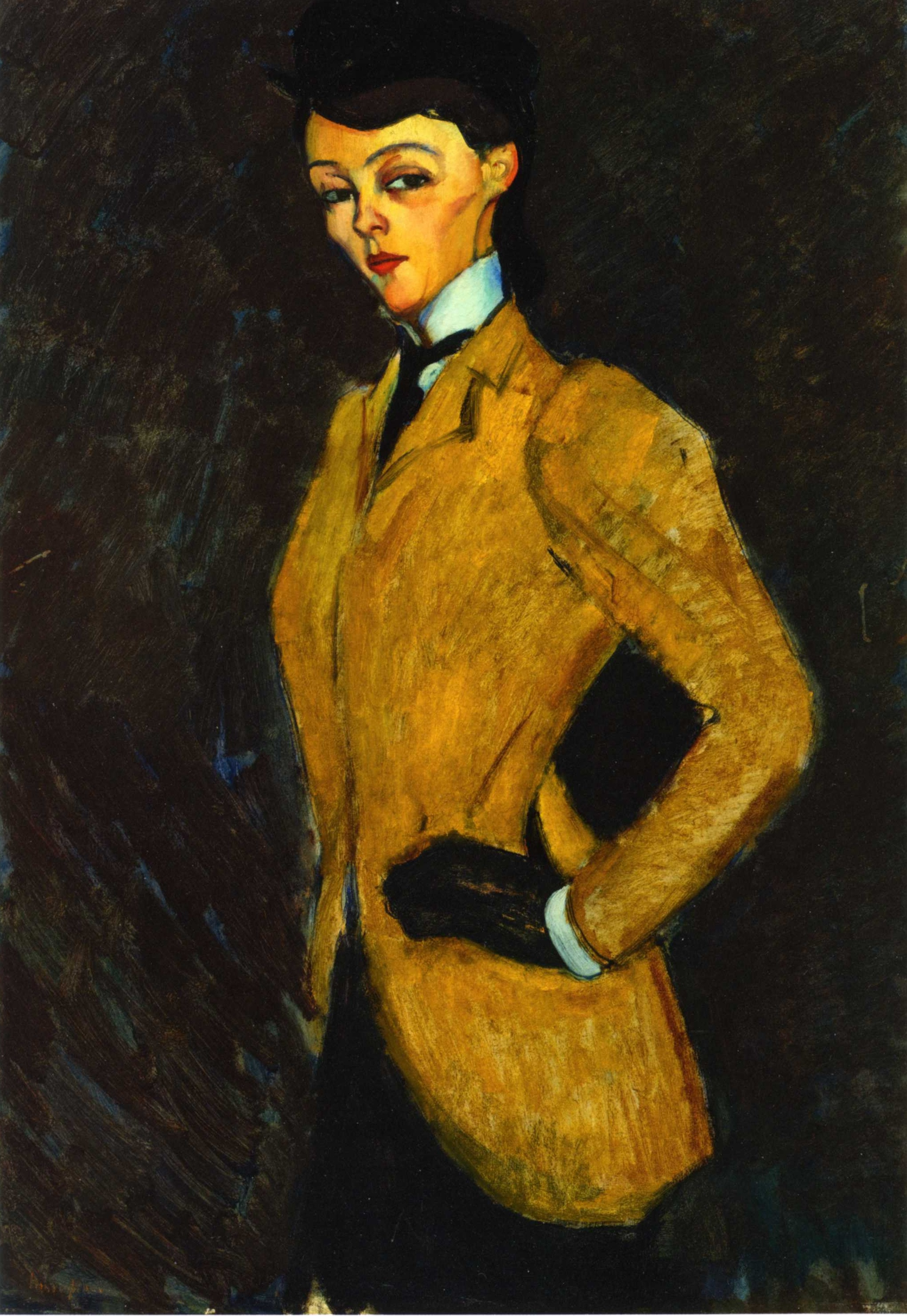 騎馬服の女 by Amedeo Modigliani - 1909年 - 92 x 65.6 cm 