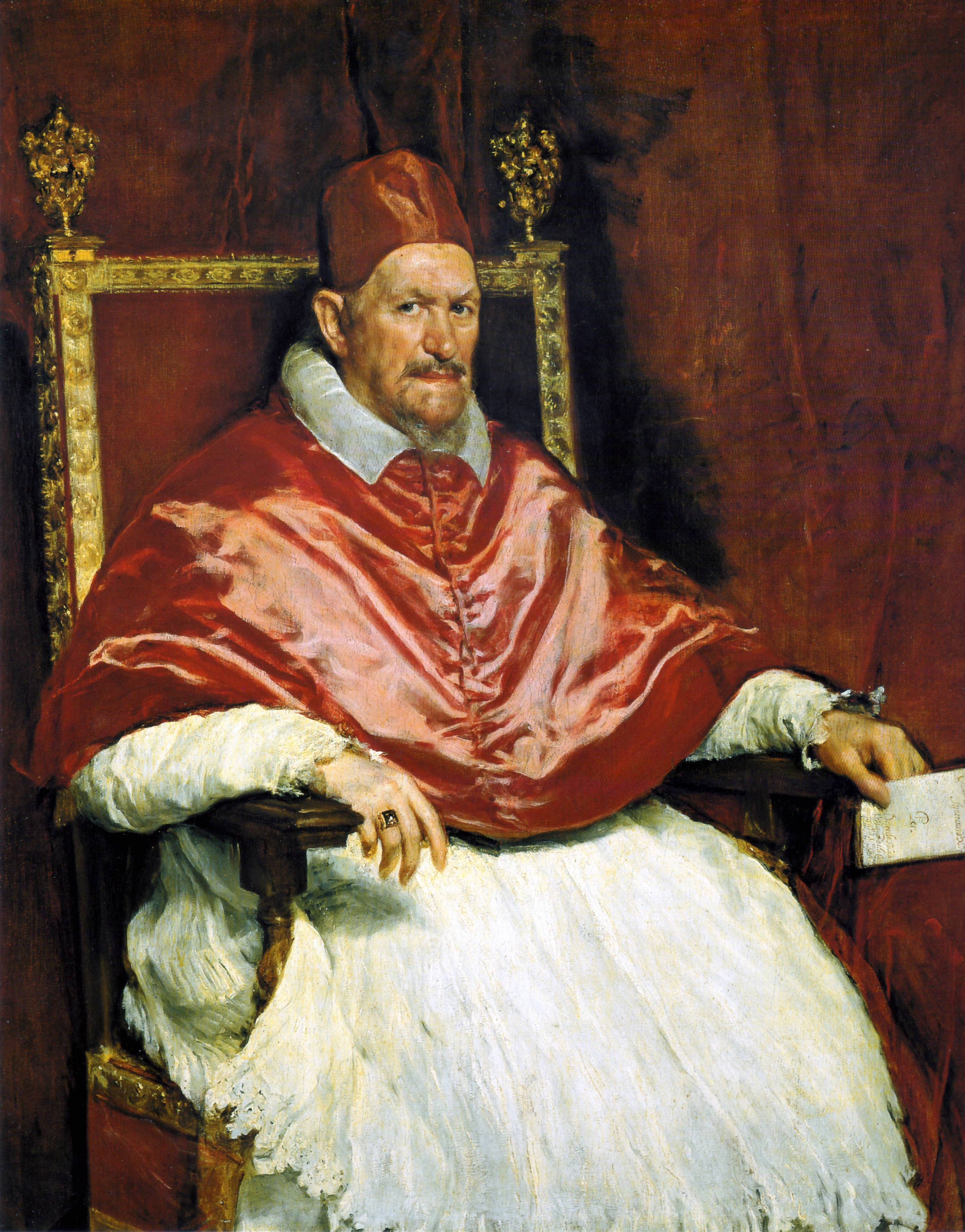 Portrait of Pope Innocent X by Diego Velázquez - ca. 1650 - 141 × 119 cm Galleria Doria Pamphilj