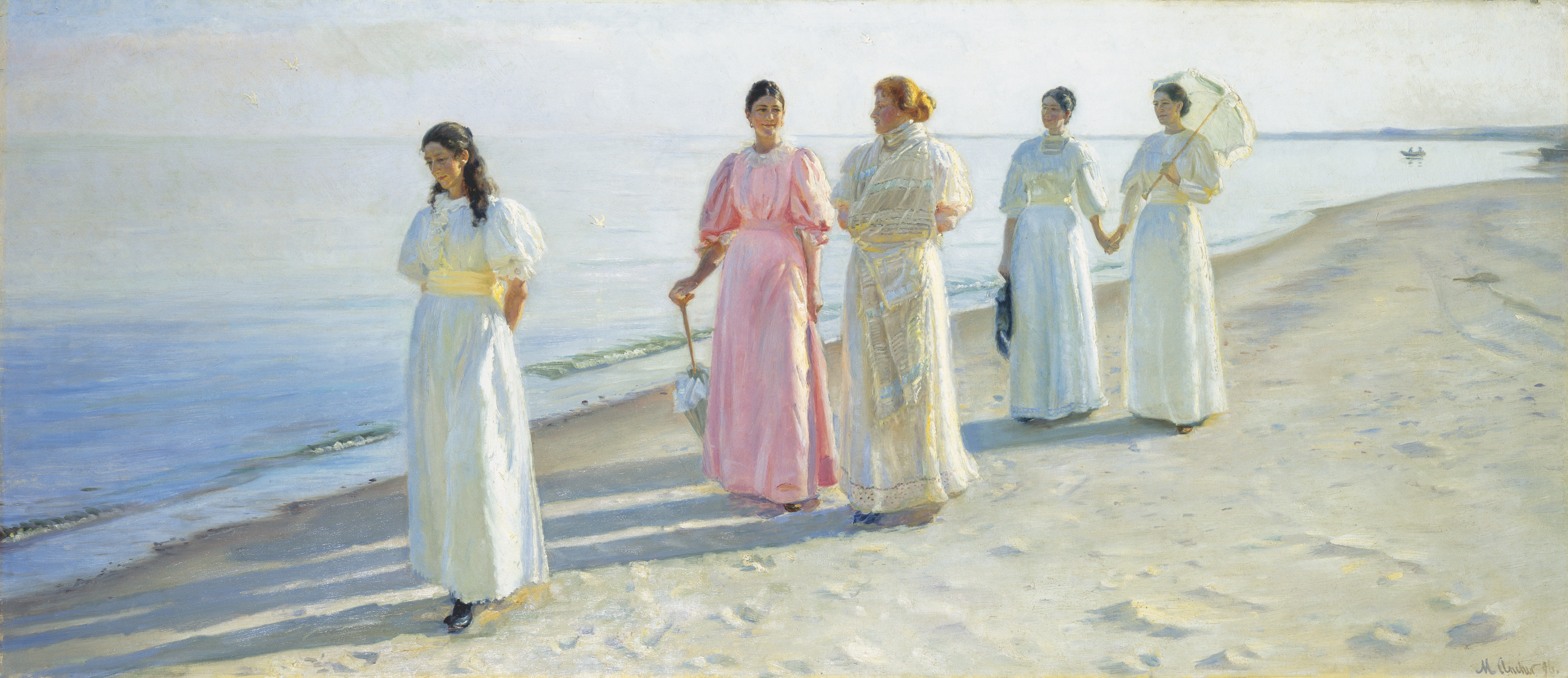 A Stroll on the Beach by Michael Ancher - 1896 - 69 x 161cm Skagens Kunstmuseer