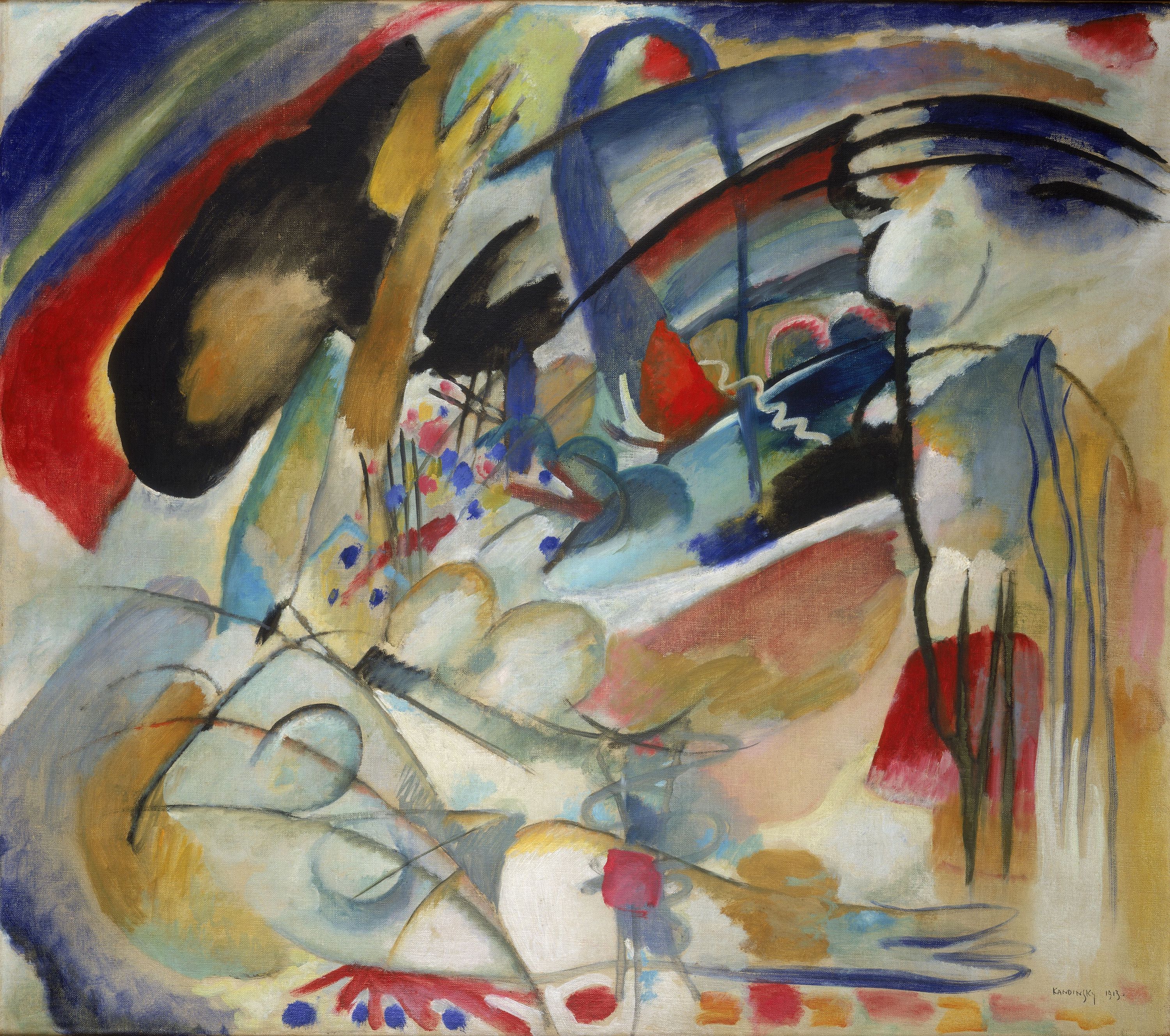 (الارتجال 33 (المشرق الأول by Wassily Kandinsky - 1913م - 88.5 x 100.5 cm 