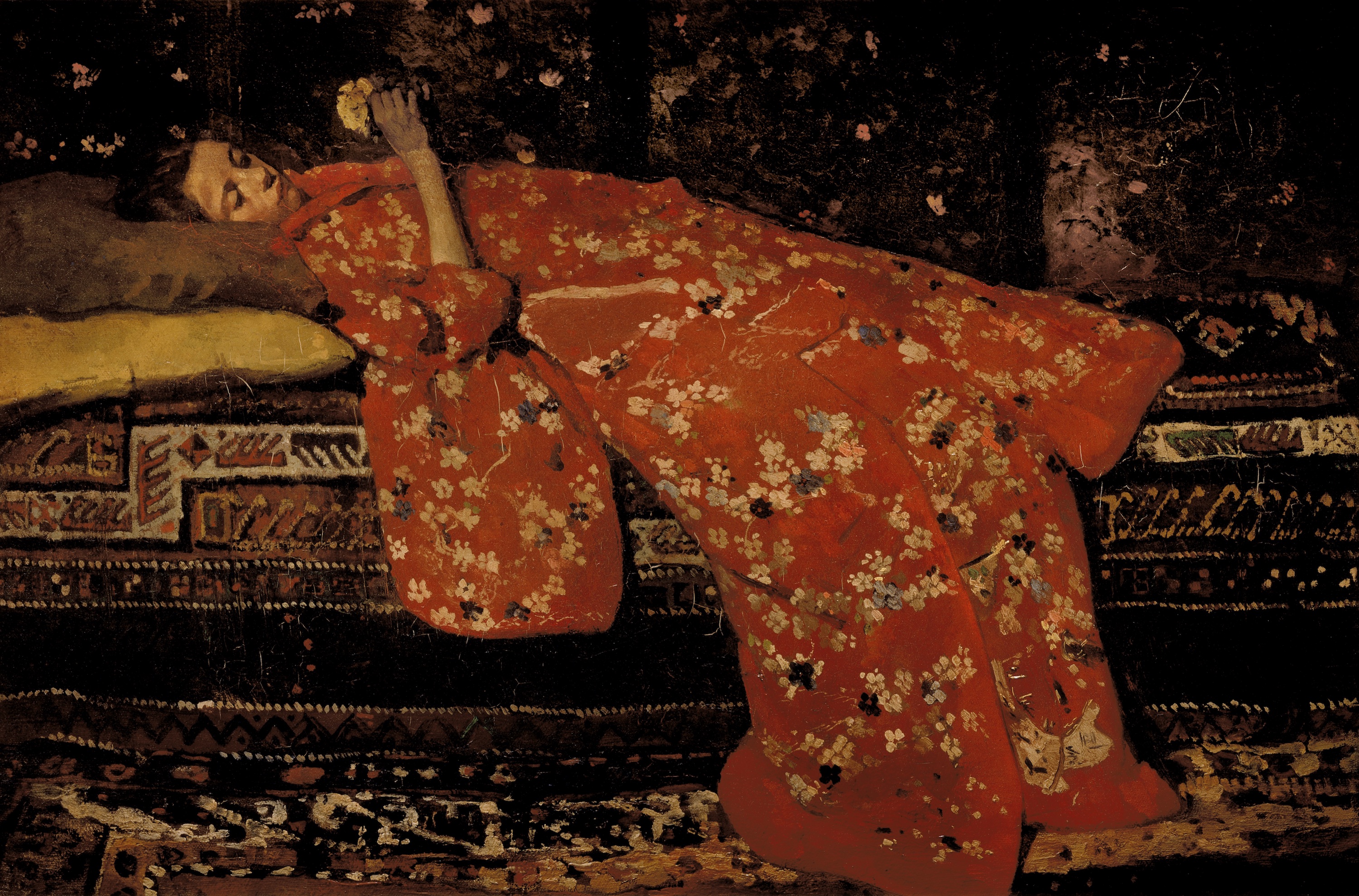 The Red Kimono by George Hendrik Breitner - ca. 1893-1894 - 51.5 x 76 cm Stedelijk Museum