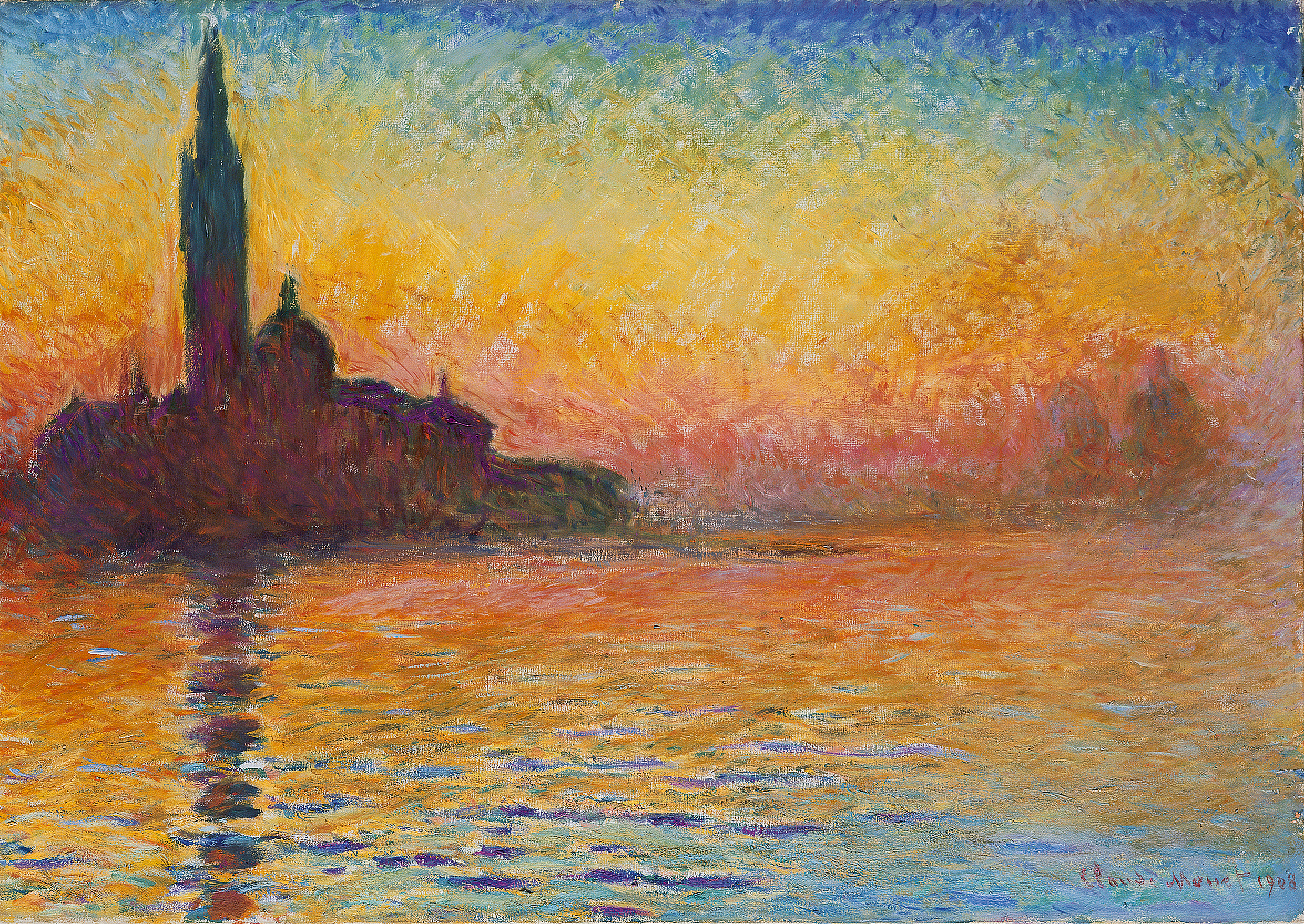 San Giorgio Maggiore ao Entardecer by Claude Monet - 1908 