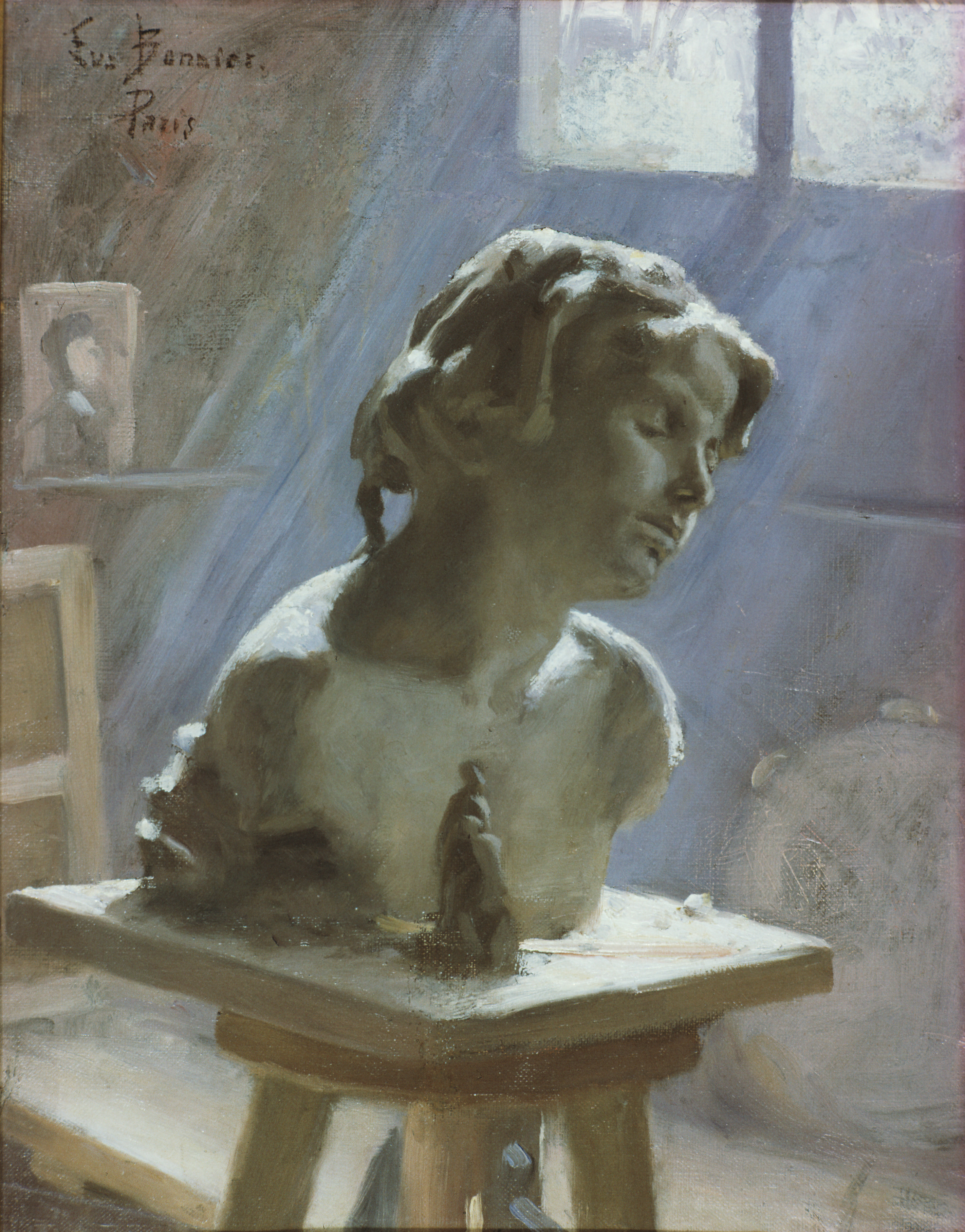 Interiér ateliéru v Paříži by Eva Bonnier - 1886 - 41 x 32 cm 