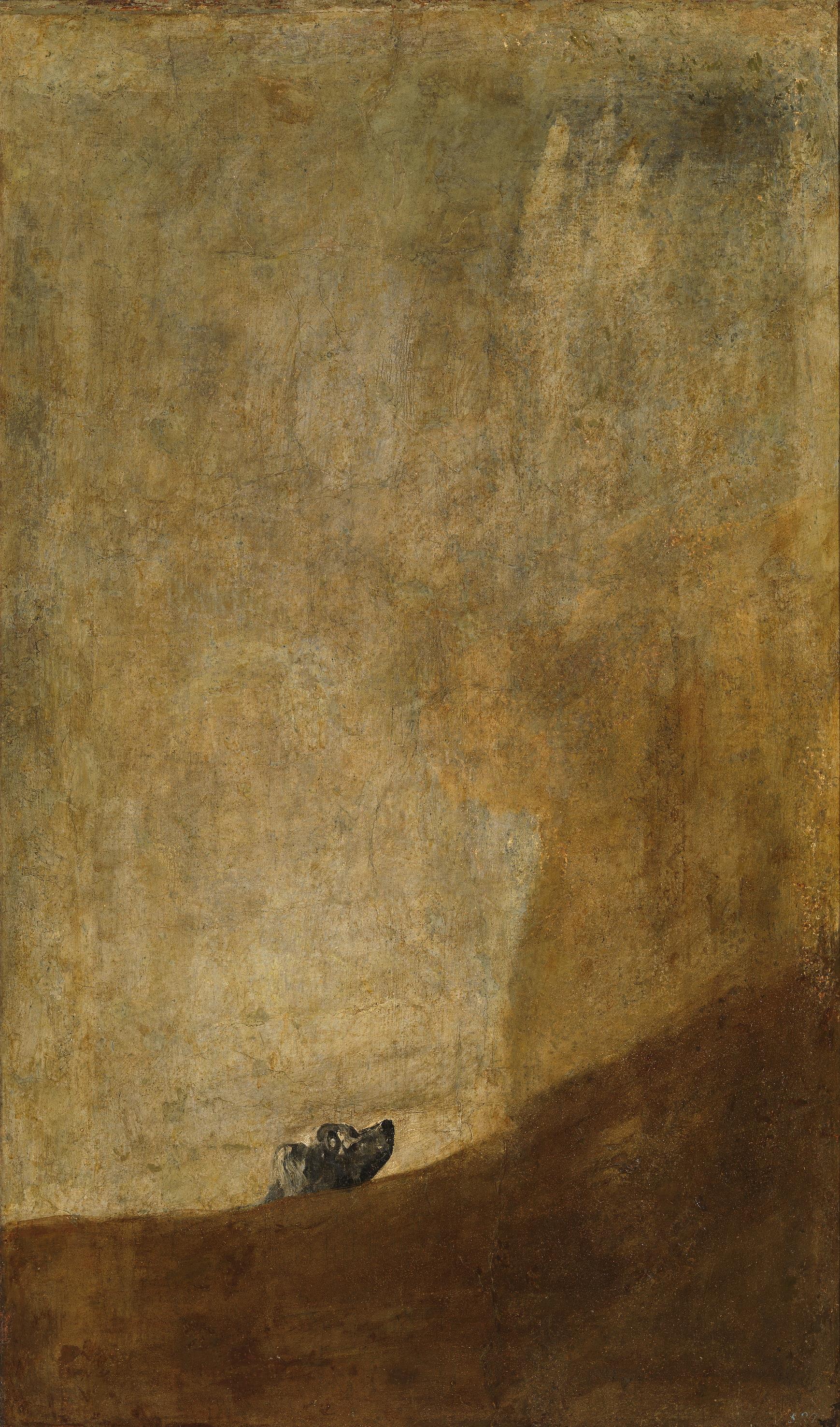 Pes by Francisco Goya - Kolem roku 1819-1823 - 131.5 cm × 79.3 cm 