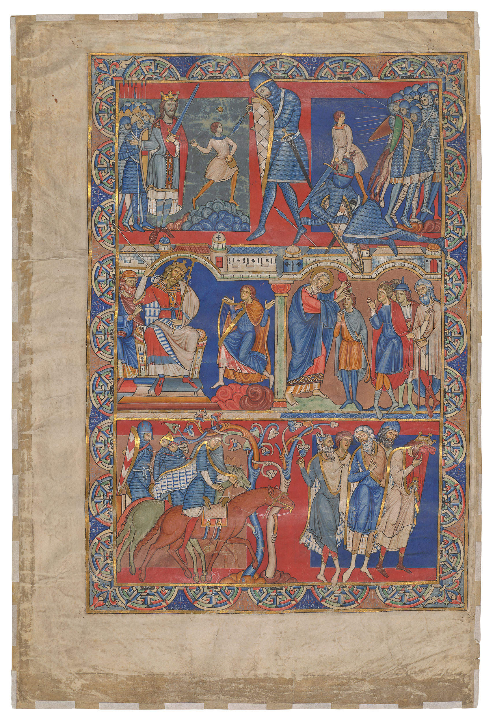 Book of Samuel Single Leaf, Winchester Bible by Unknown Artist - c. 1160 – 1180 - 580 x 390 mm The Morgan Library & Museum