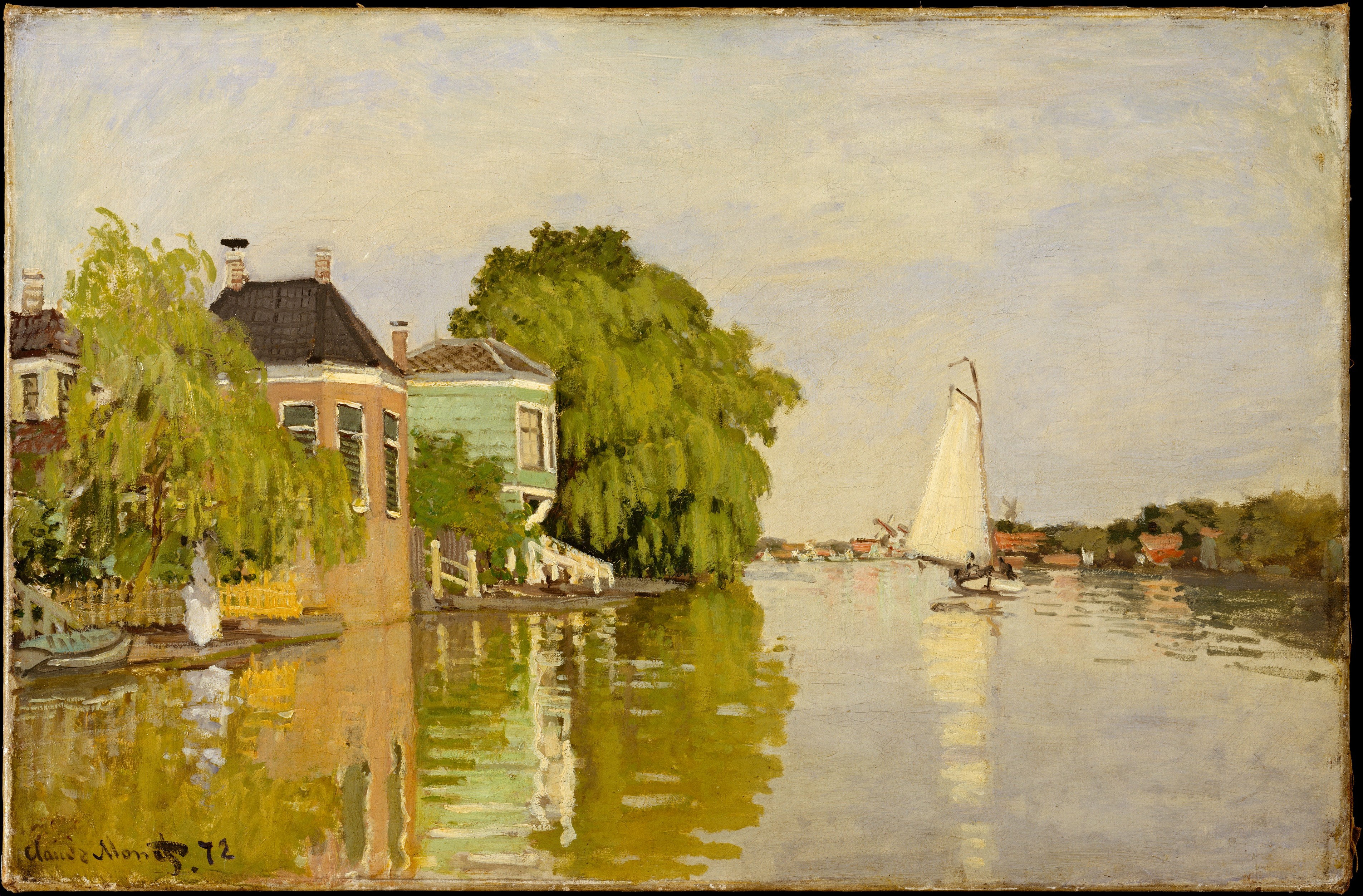 Domy nad rzeką Achterzaan by Claude Monet - 1871 - 45.7 x 67 cm 
