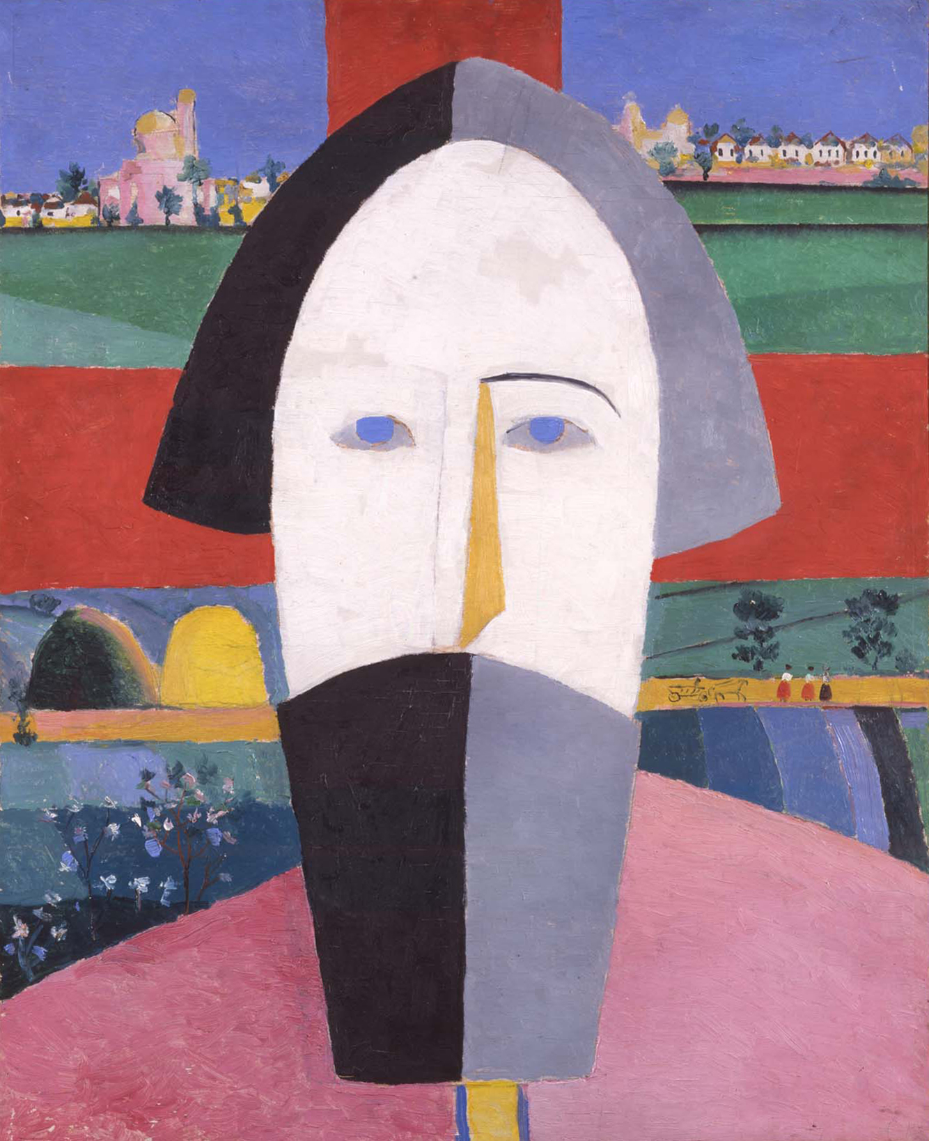 رأس الفلاح البسيط by Kazimir Malevich - ١٩٢٨-١٩٢٩ 
