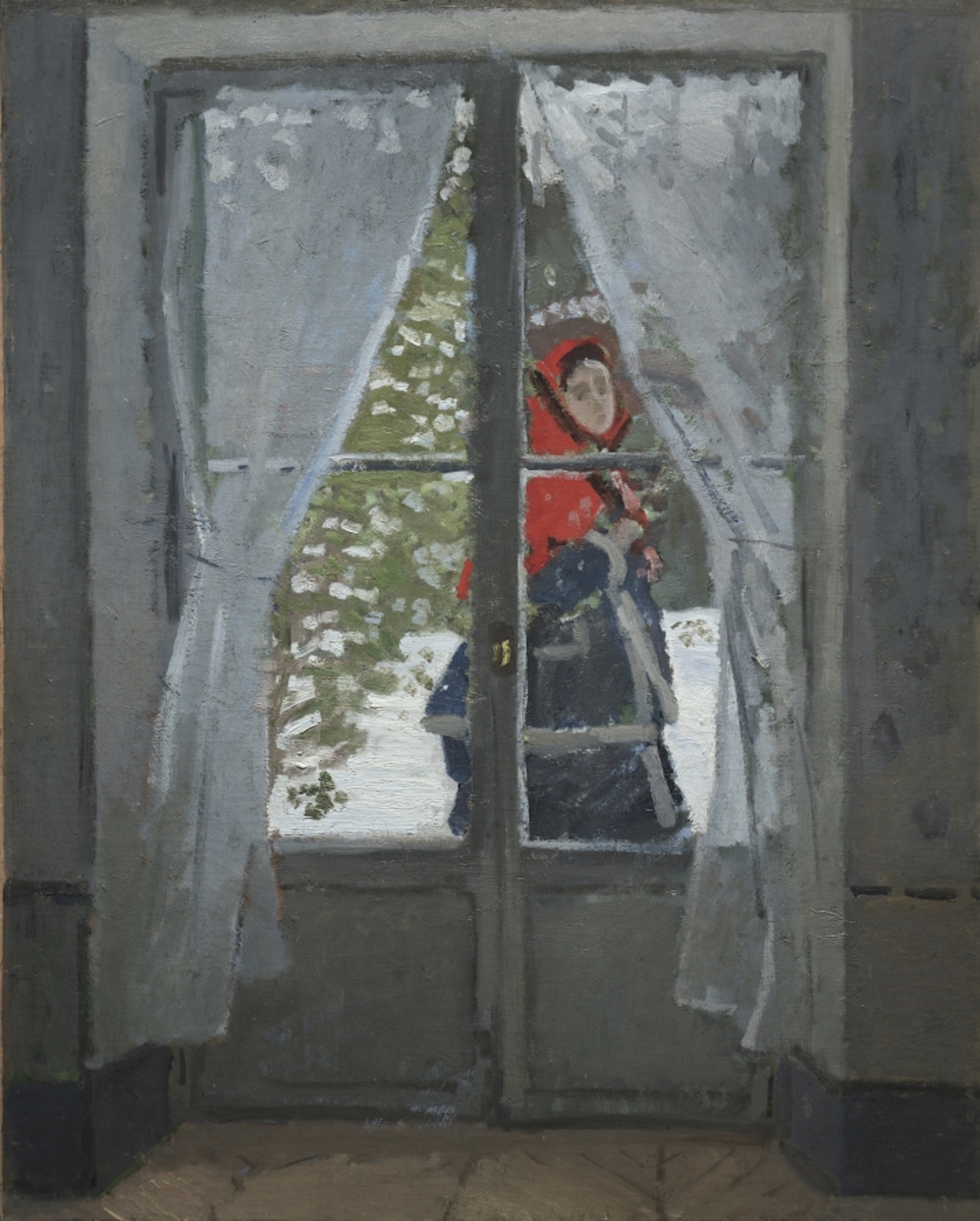 The Red Kerchief by Claude Monet - ca. 1868-1873 - 128.3 x 105.7 cm Cleveland Museum of Art