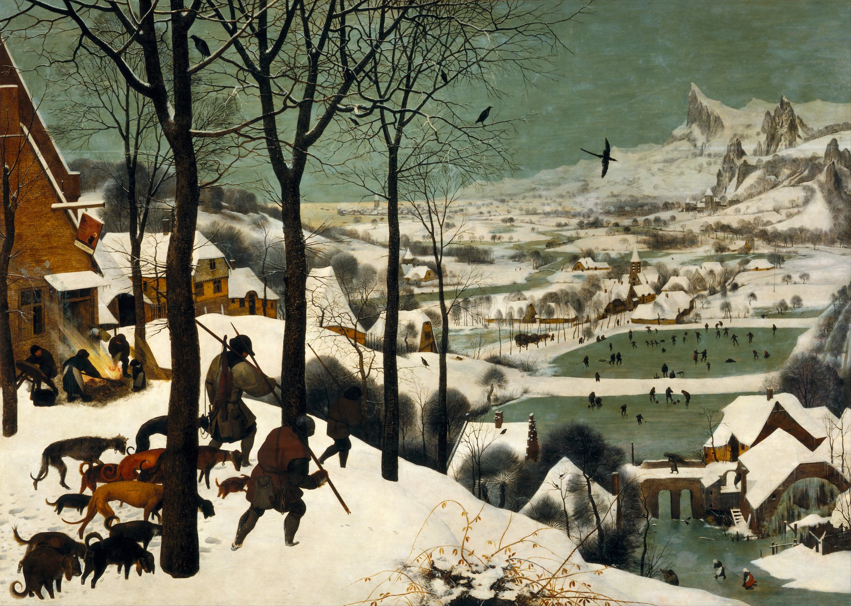 雪中猎人 by 老彼得· 勃鲁盖尔 - 1565 - 162 x 117 厘米 艺术史博物馆