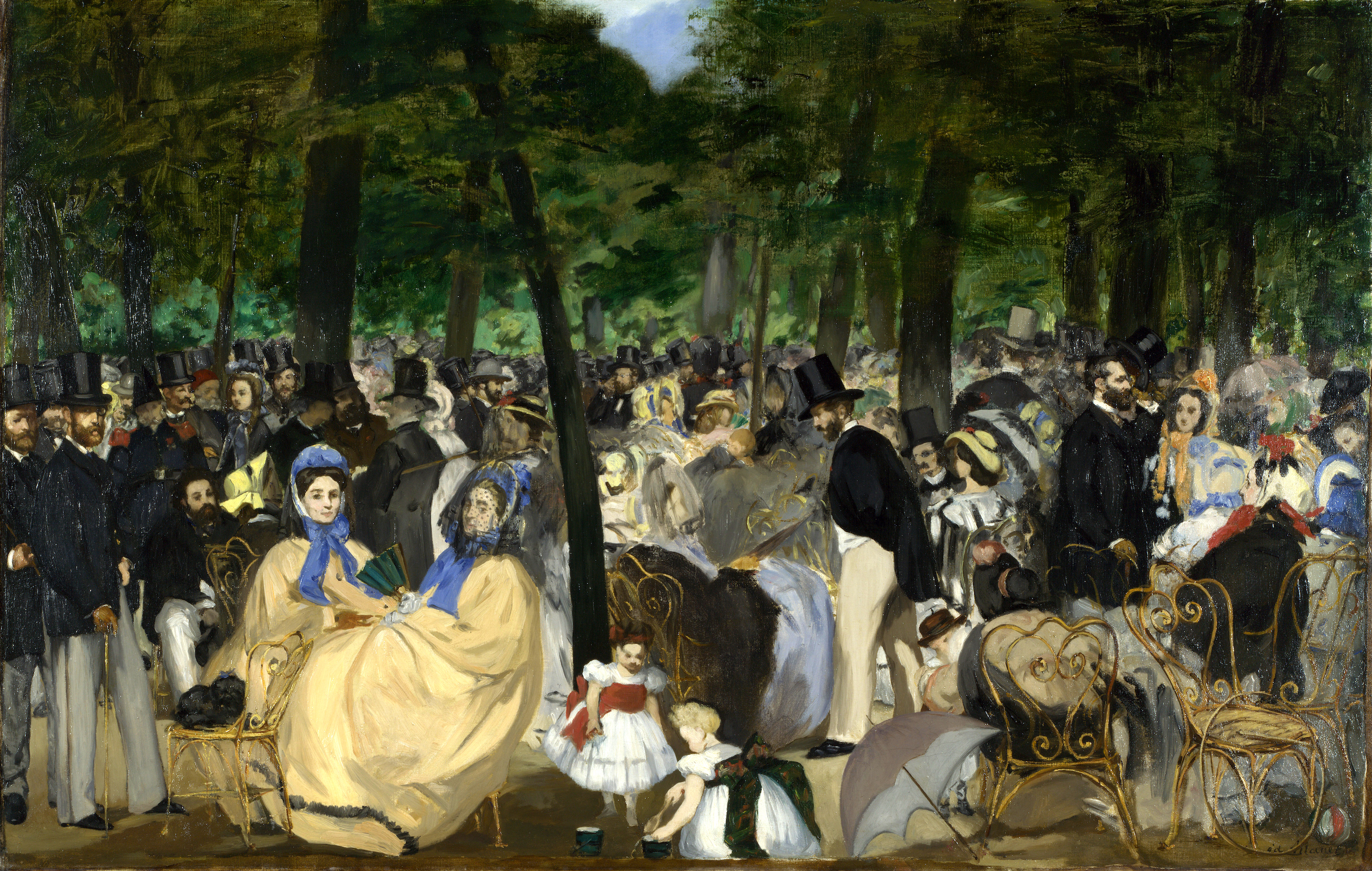 Music in the Tuileries by Édouard Manet - 1862 - 76 cm × 118 cm National Gallery