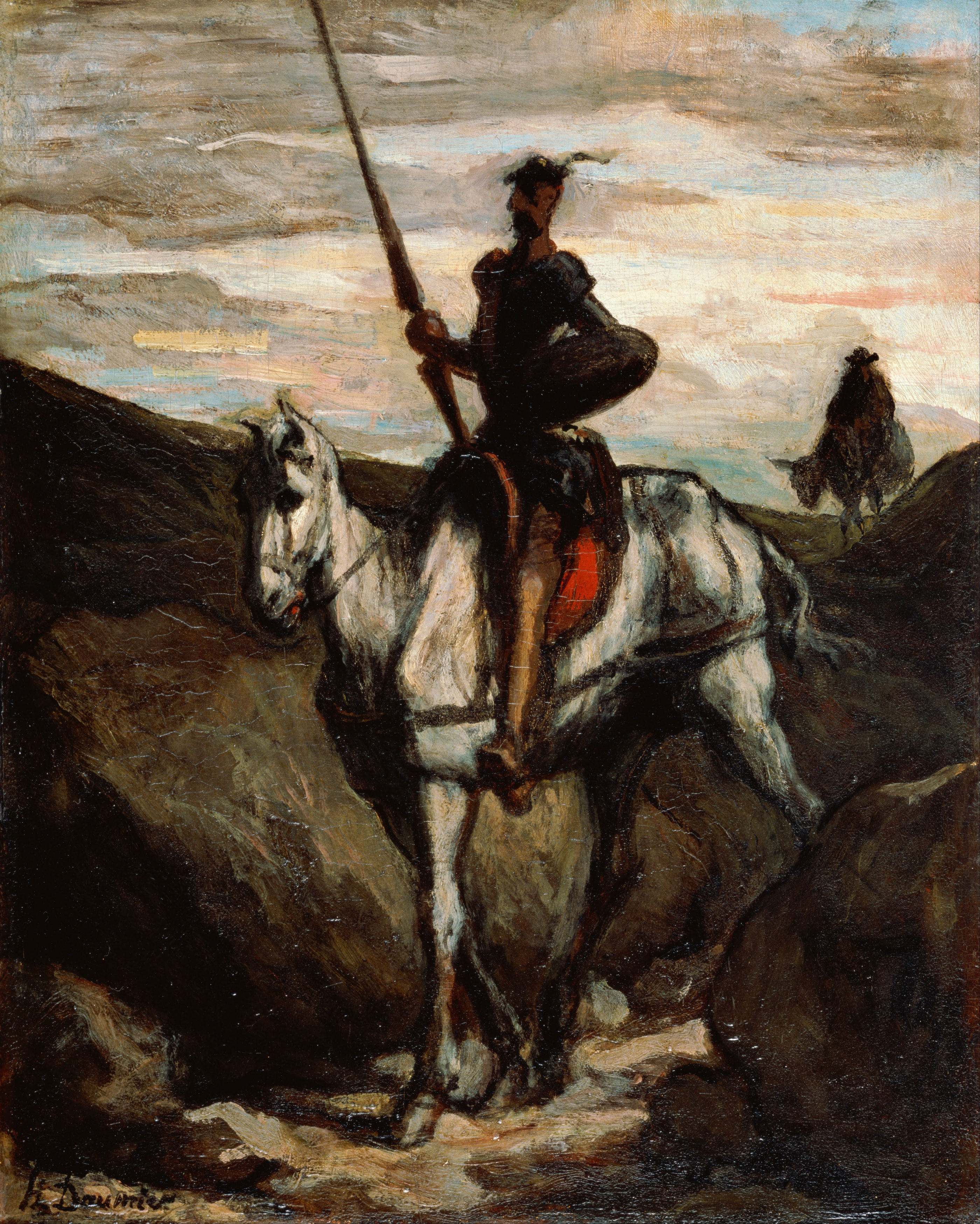 Don Quixote dans les Montagnes by Honoré Daumier - c. 1850 Musée d'art Bridgestone