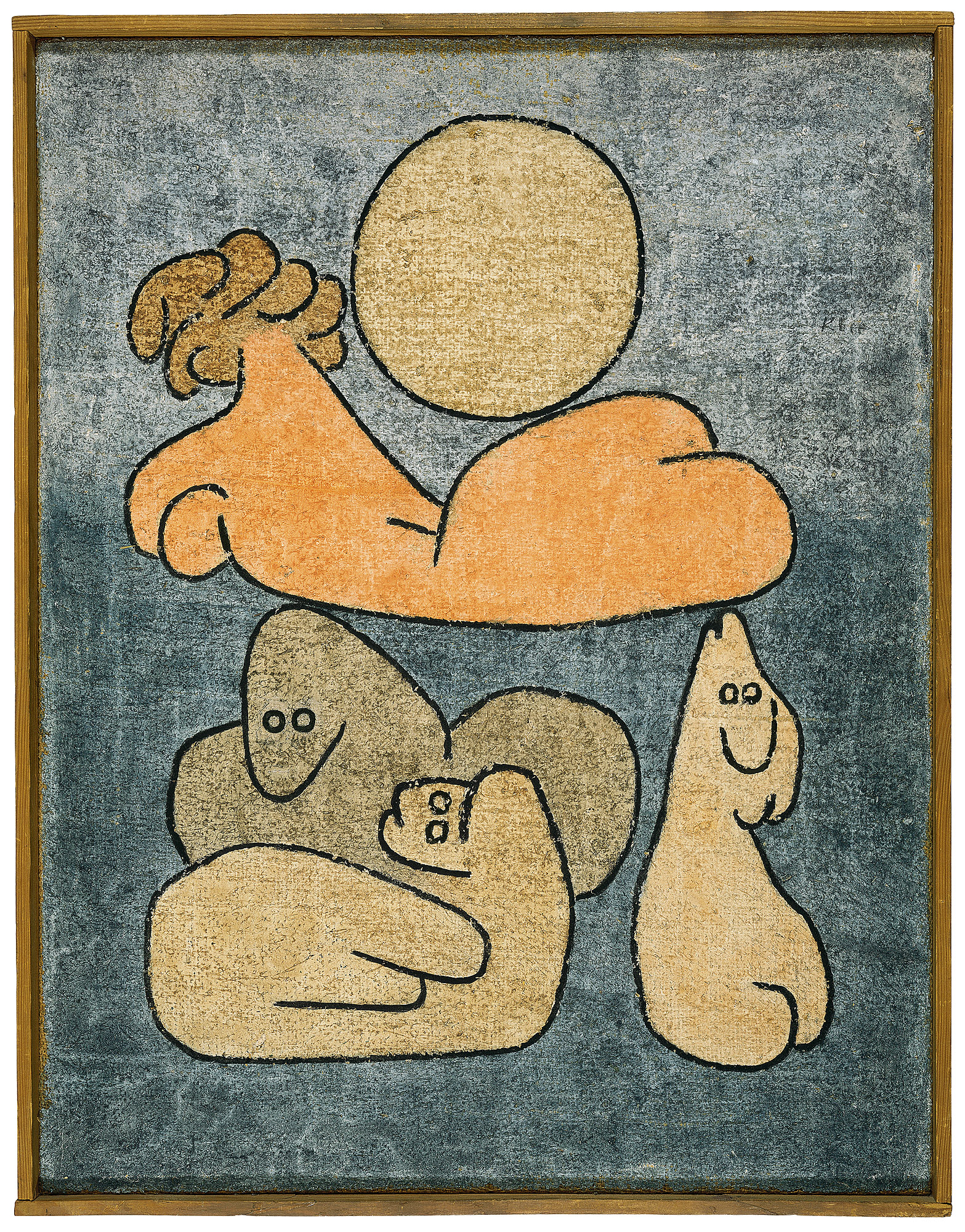 پیکره و خانواده (در ماه کامل) by Paul Klee - 1939 میلادی - 65 x 50 سانتی متر 