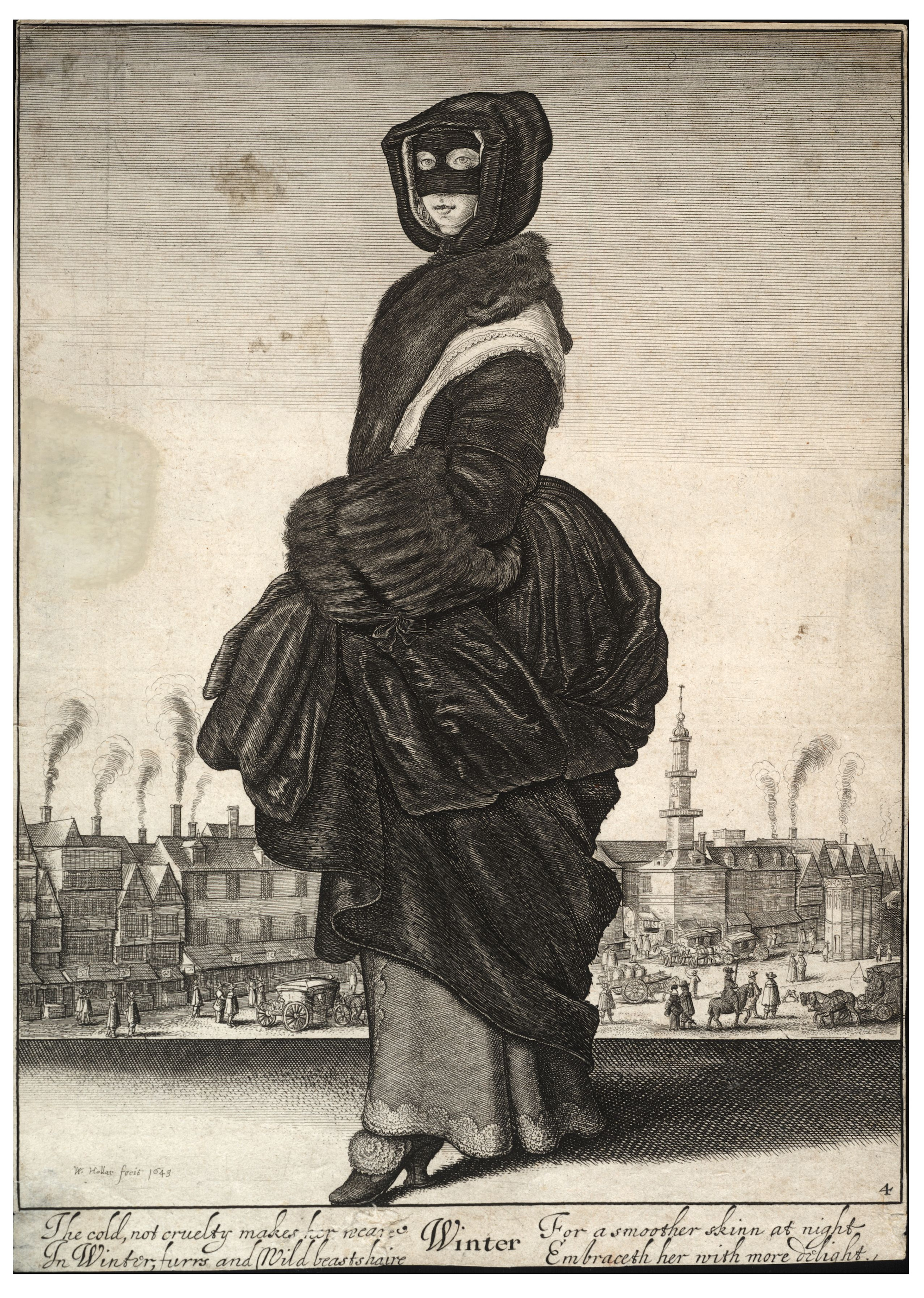冬 by 文策斯劳斯 霍拉尔 - 1642/1643 - 26 x 18.6 厘米 大英博物馆