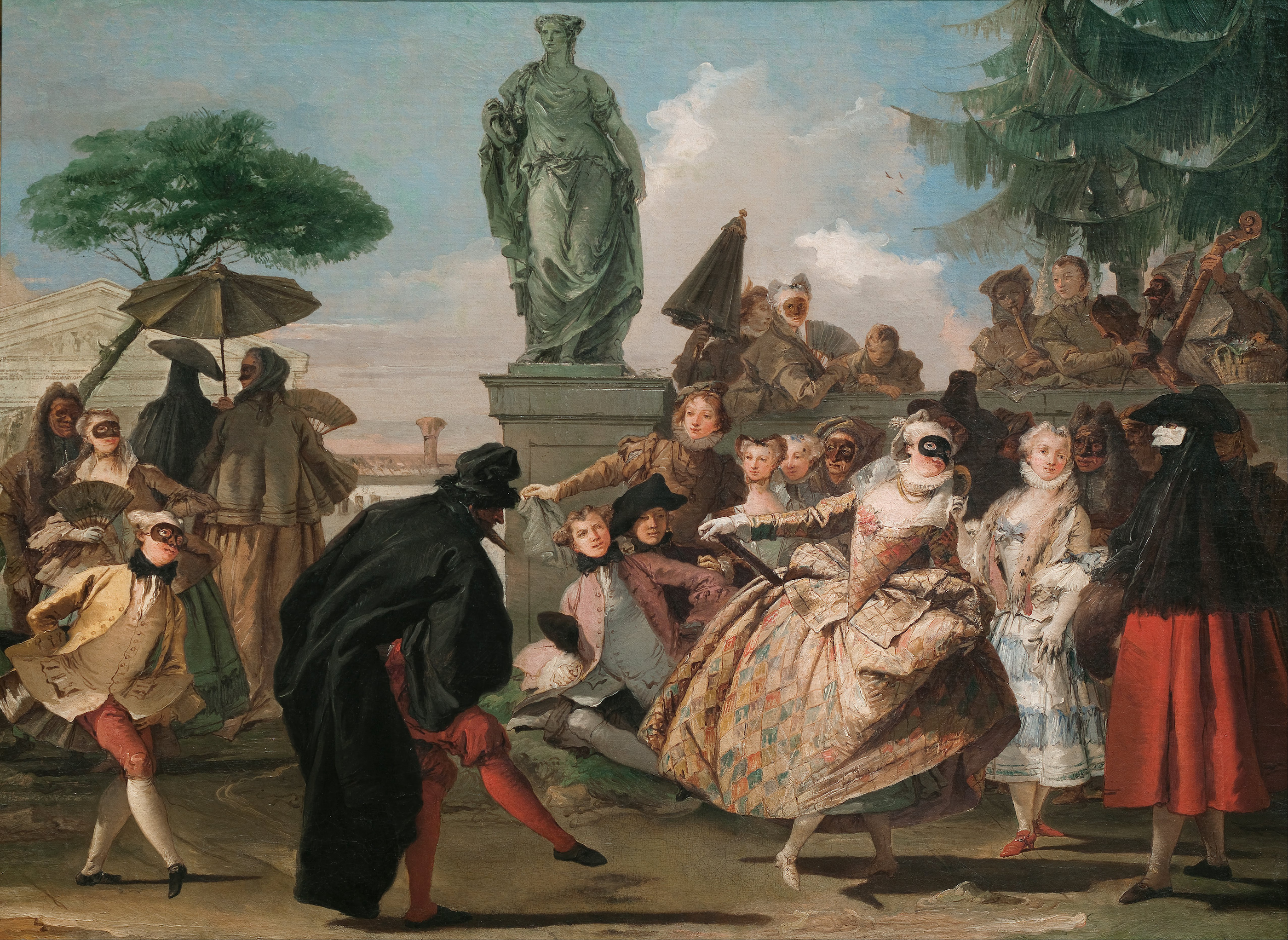 Karneváli jelenet by Giovanni Domenico Tiepolo - 1756 - 109.3 x 80.7 cm 