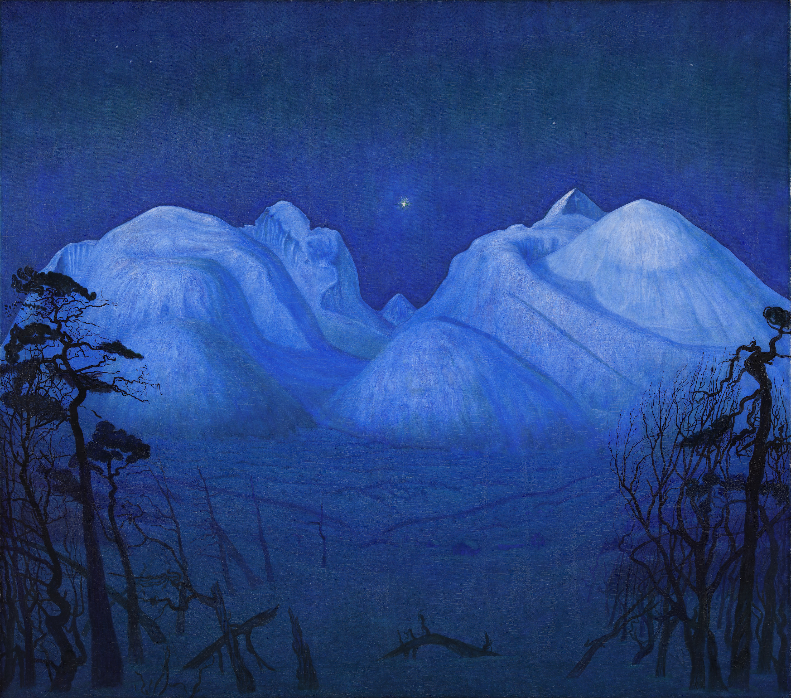 Winter Night in the Mountains by Harald Sohlberg - 1914 Dulwich Picture Gallery